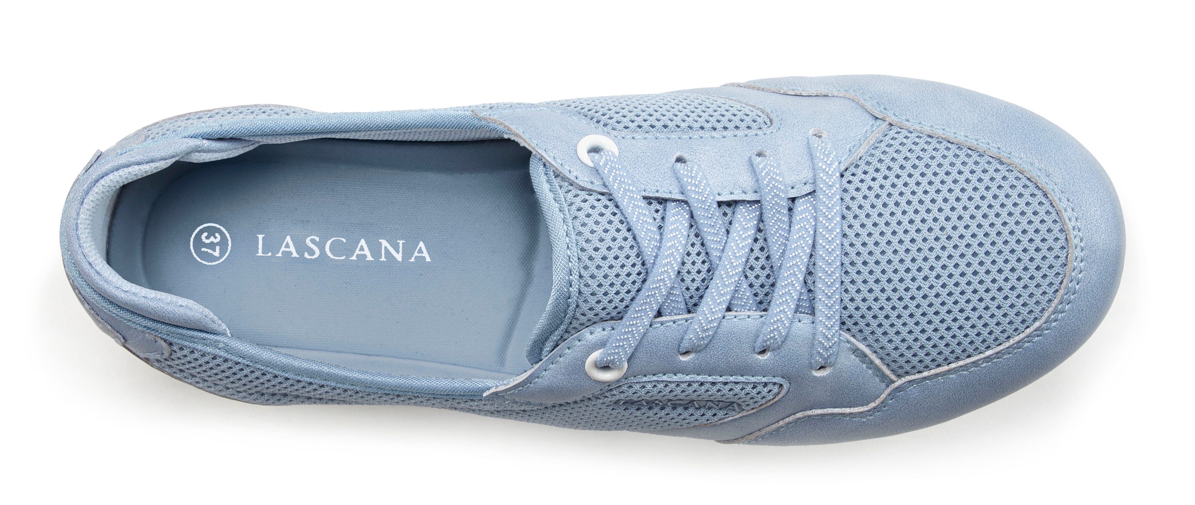 Lascana Sneakers Vrijetijdsschoen, lage schoen in modieuze mesh-look VEGAN