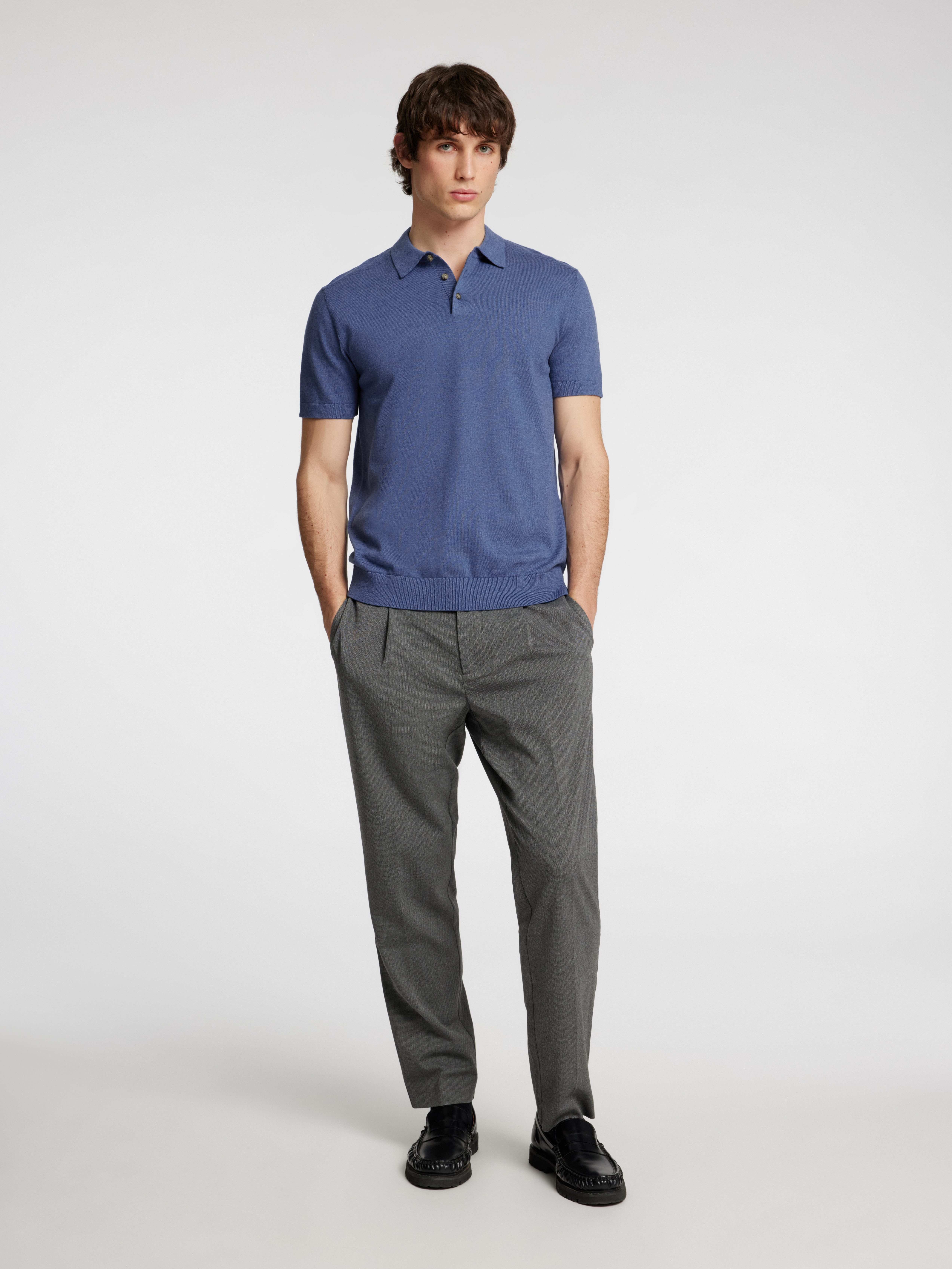 SELECTED HOMME Poloshirt SLHBERG SS KNIT POLO NOOS