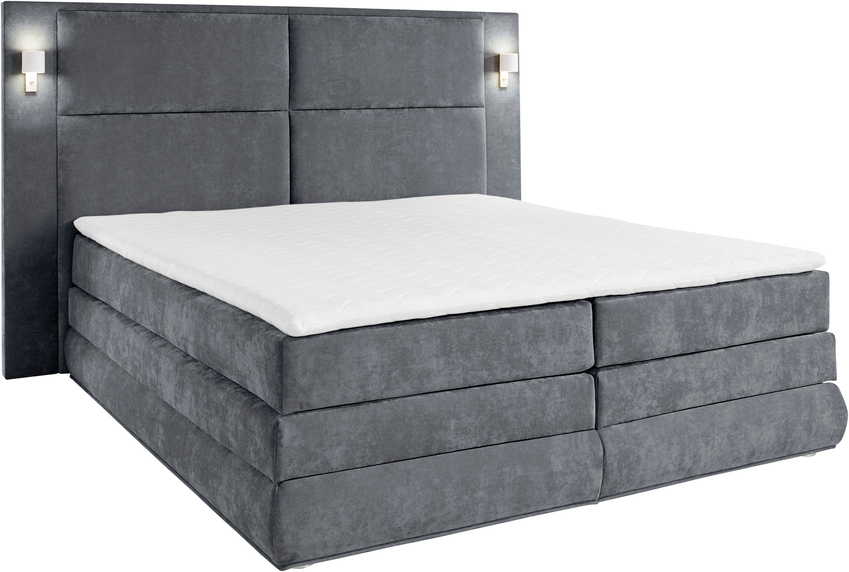 COLLECTION AB Boxspring Copenhagen inclusief bedkist, topmatras, naar keuze met ledverlichting