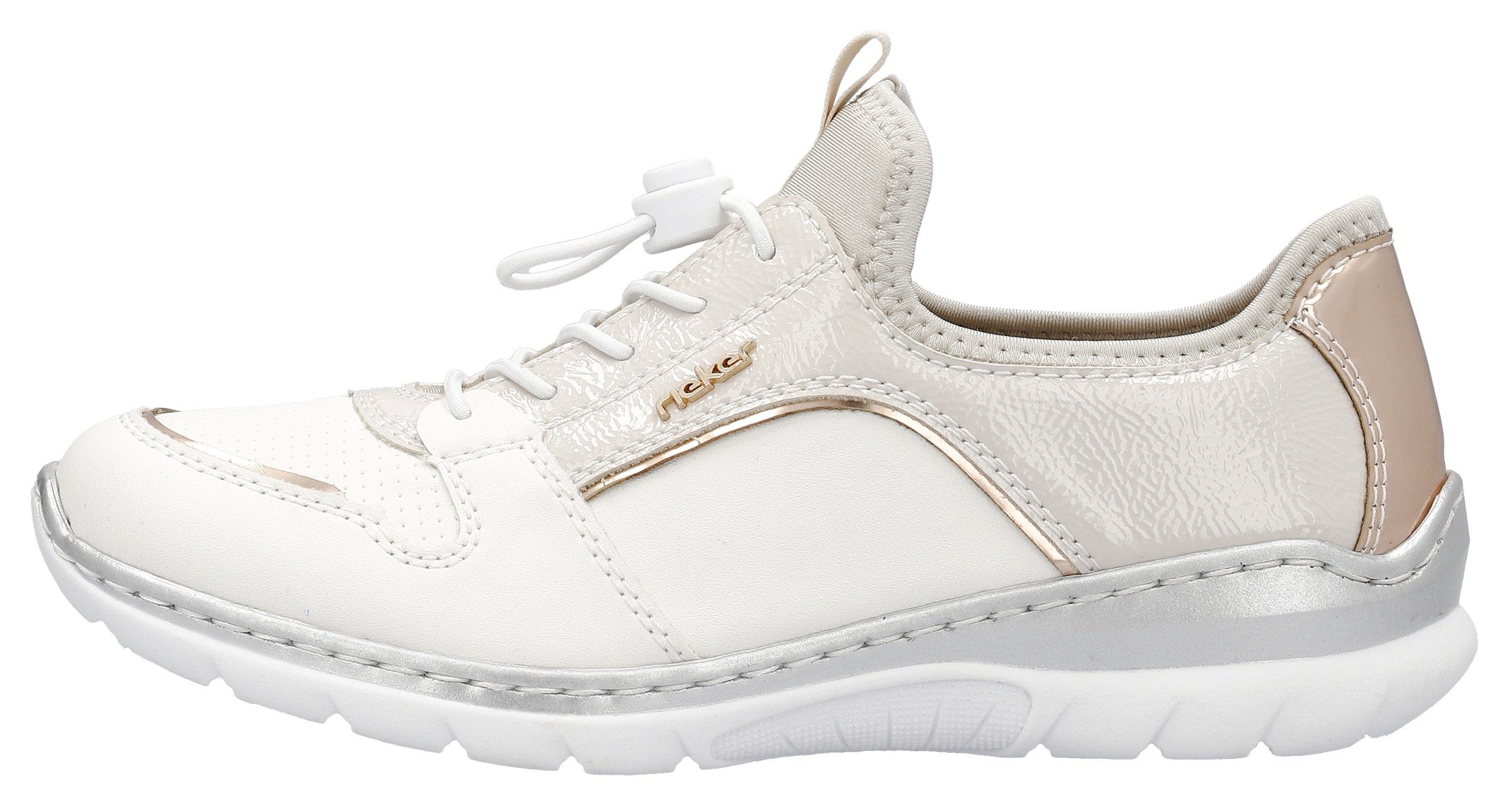 Rieker Slip-on sneakers Slipper, instapschoen, vrijetijdsschoen met elastiek en elastische instap
