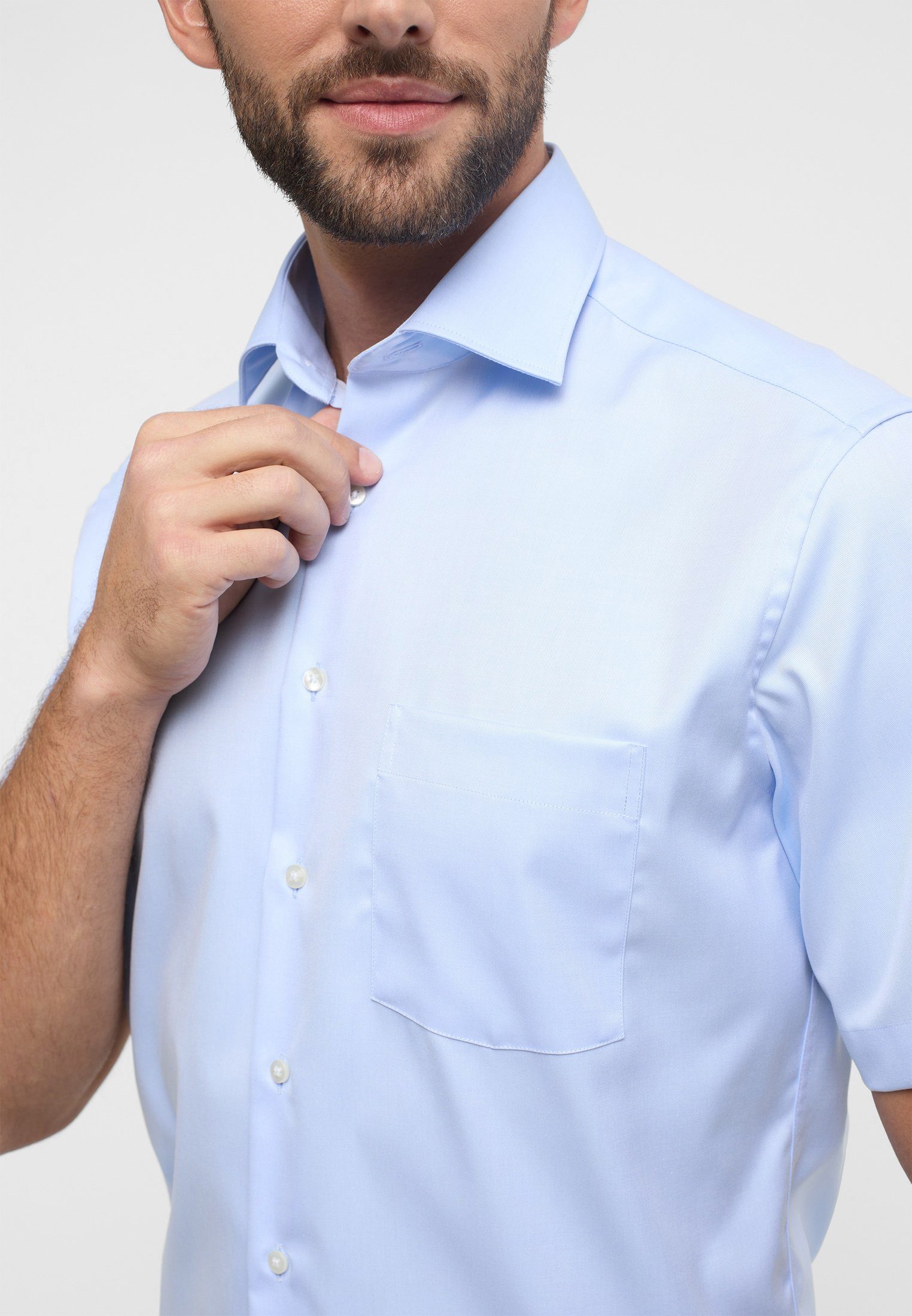 Eterna Overhemd met korte mouwen MODERN FIT NON IRON (strijkvrij)