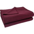 zoeppritz deken soft-fleece met gehaakte rand rood