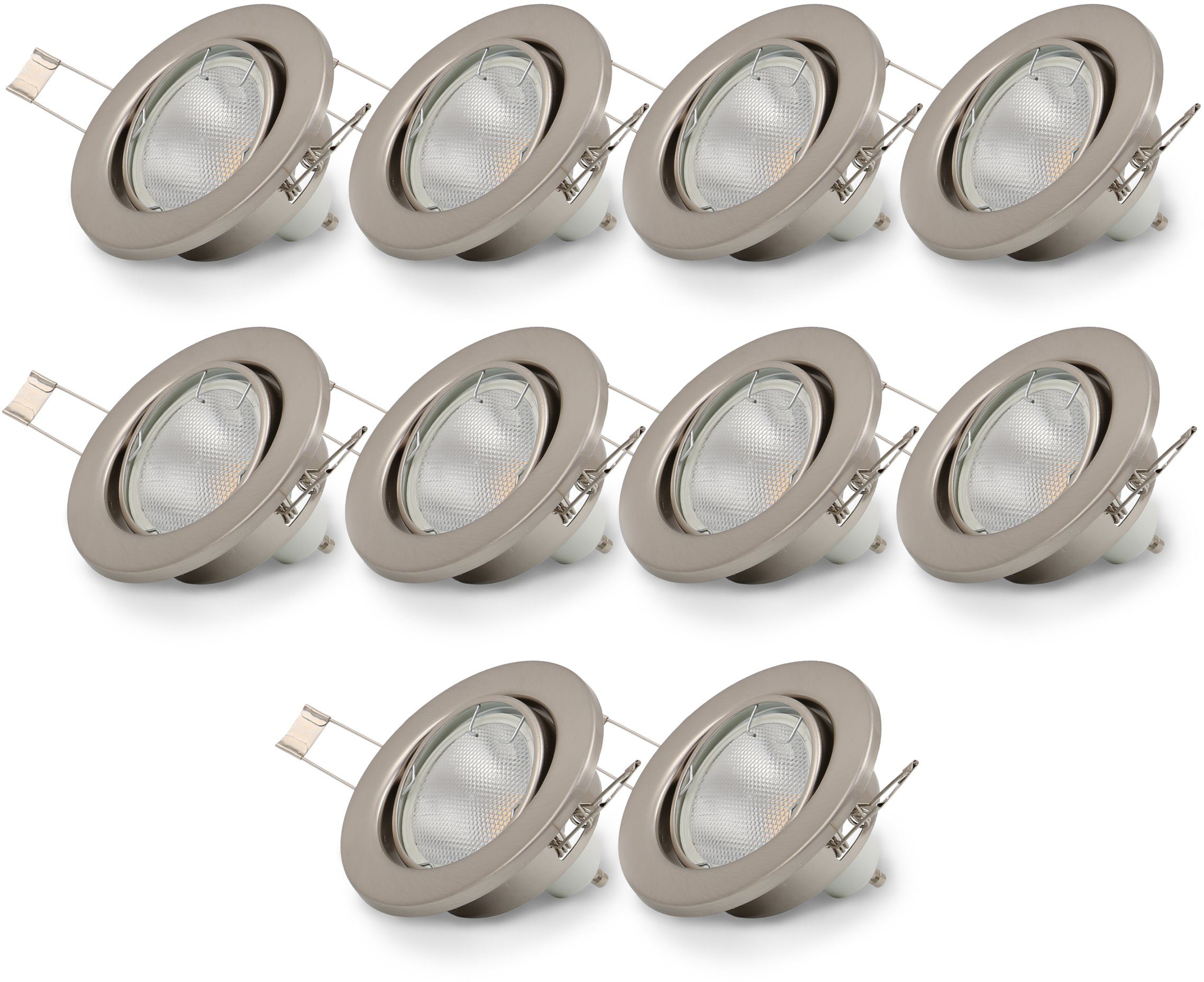 B.K.Licht LED inbouwspot LED inbouwlampen, draaibaar, inbouw-spots, nikkel, mat GU10