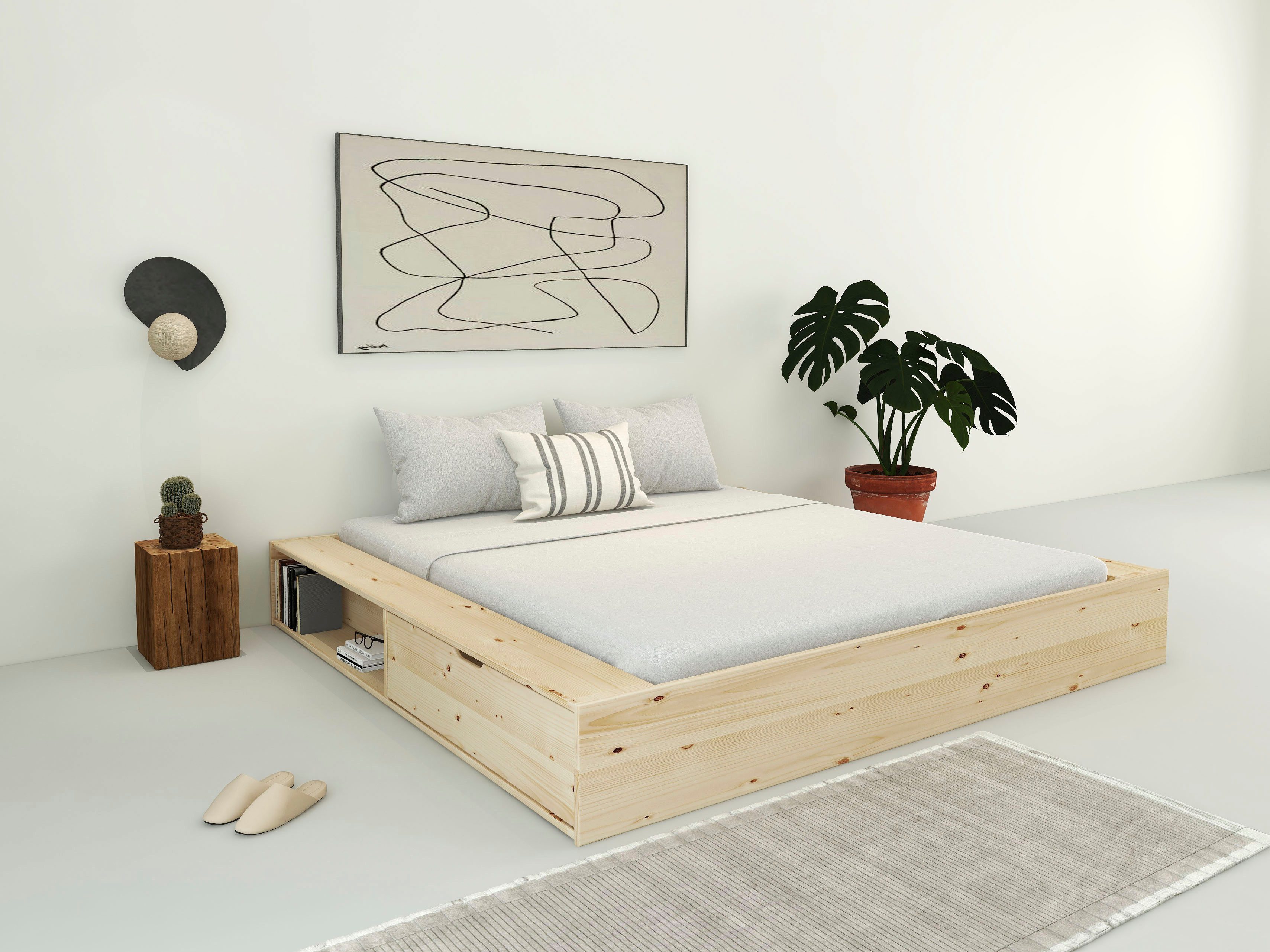 Home affaire Massief houten ledikant Erno, OTTOs keuze, BESTSELLER, opbergbank futonbed, 275KG belastbaar