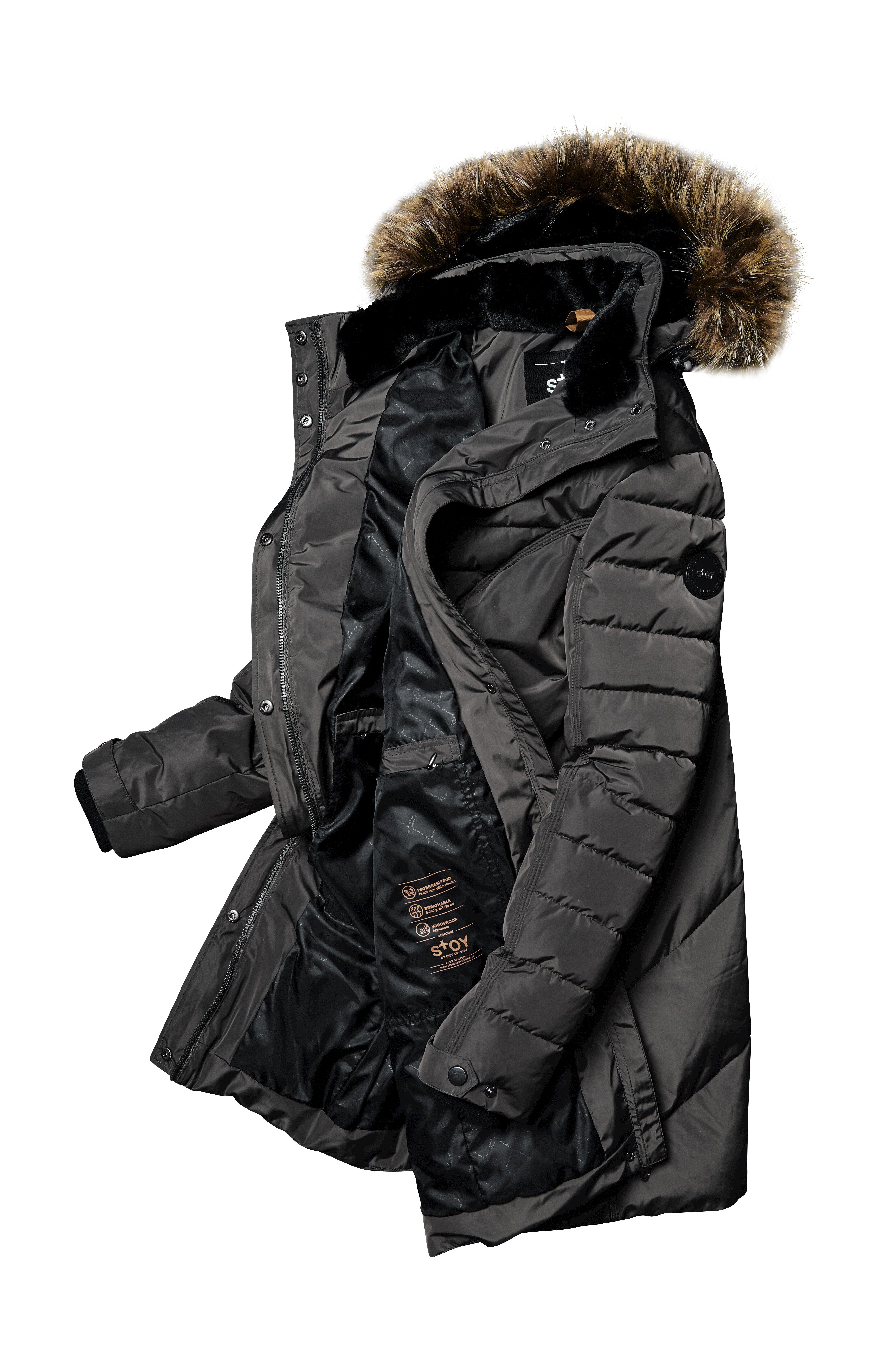 STOY Gewatteerde jas WMN Quilted PRK D STOY parka: afneembare capuchon, warm, ademend, waterafstotend
