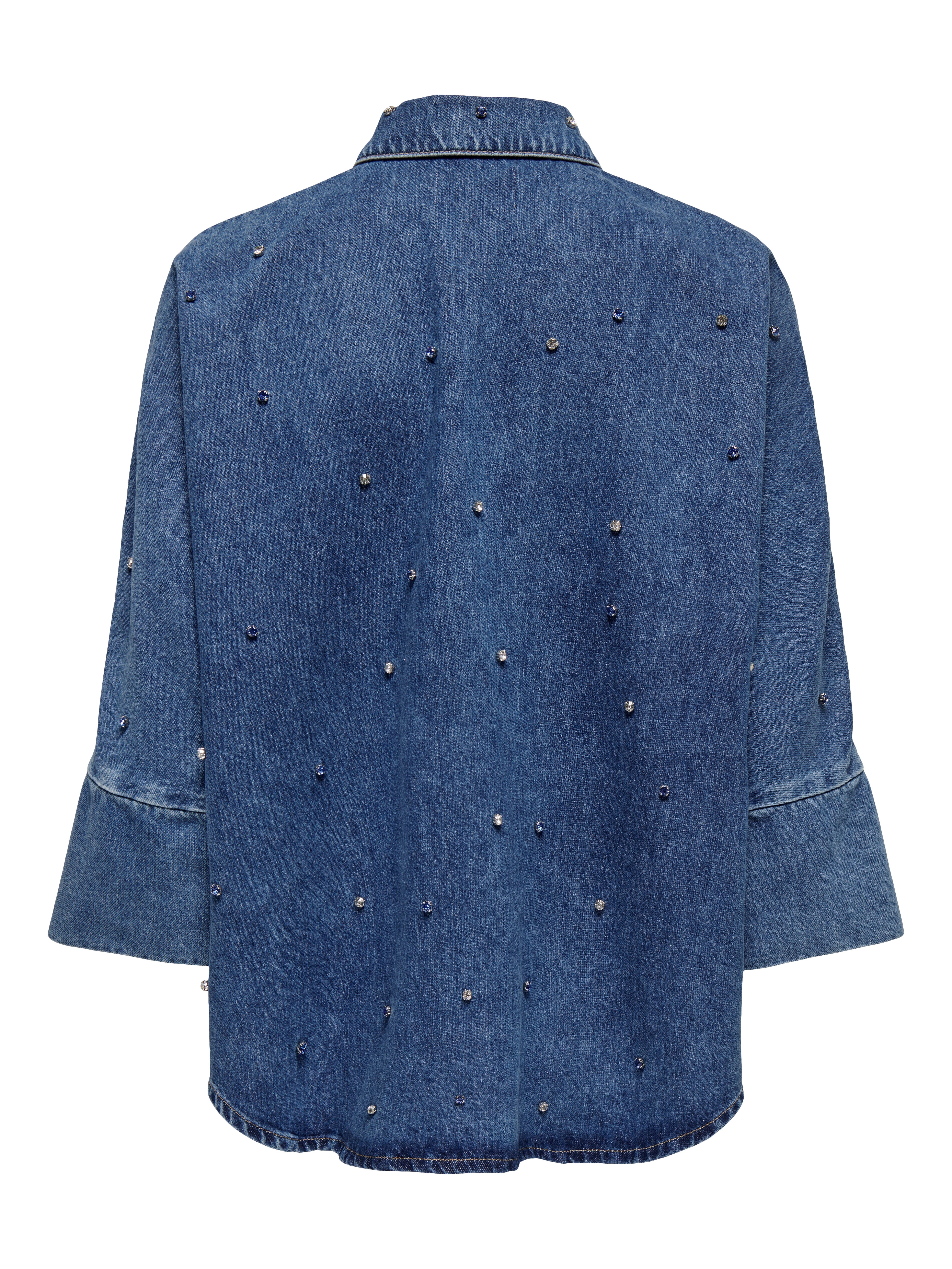 Only Jeans blouse ONLGRACE 3/4 RHINESTONE MB DNM SHIRTNOOS