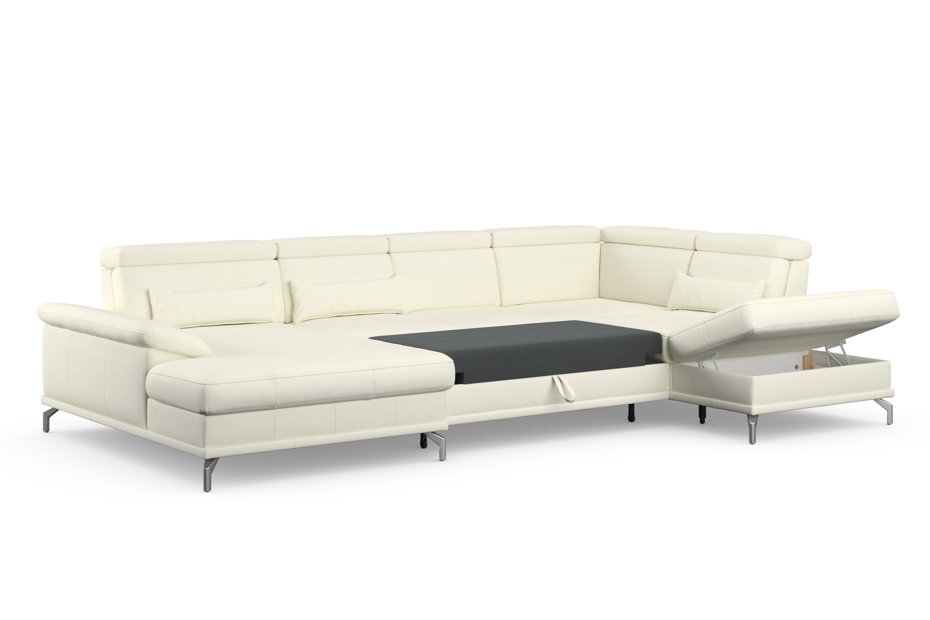 sit&more Zithoek Cabrio U-vorm, met zitdiepteverstelling, arm- en hoofdsteunverstelling
