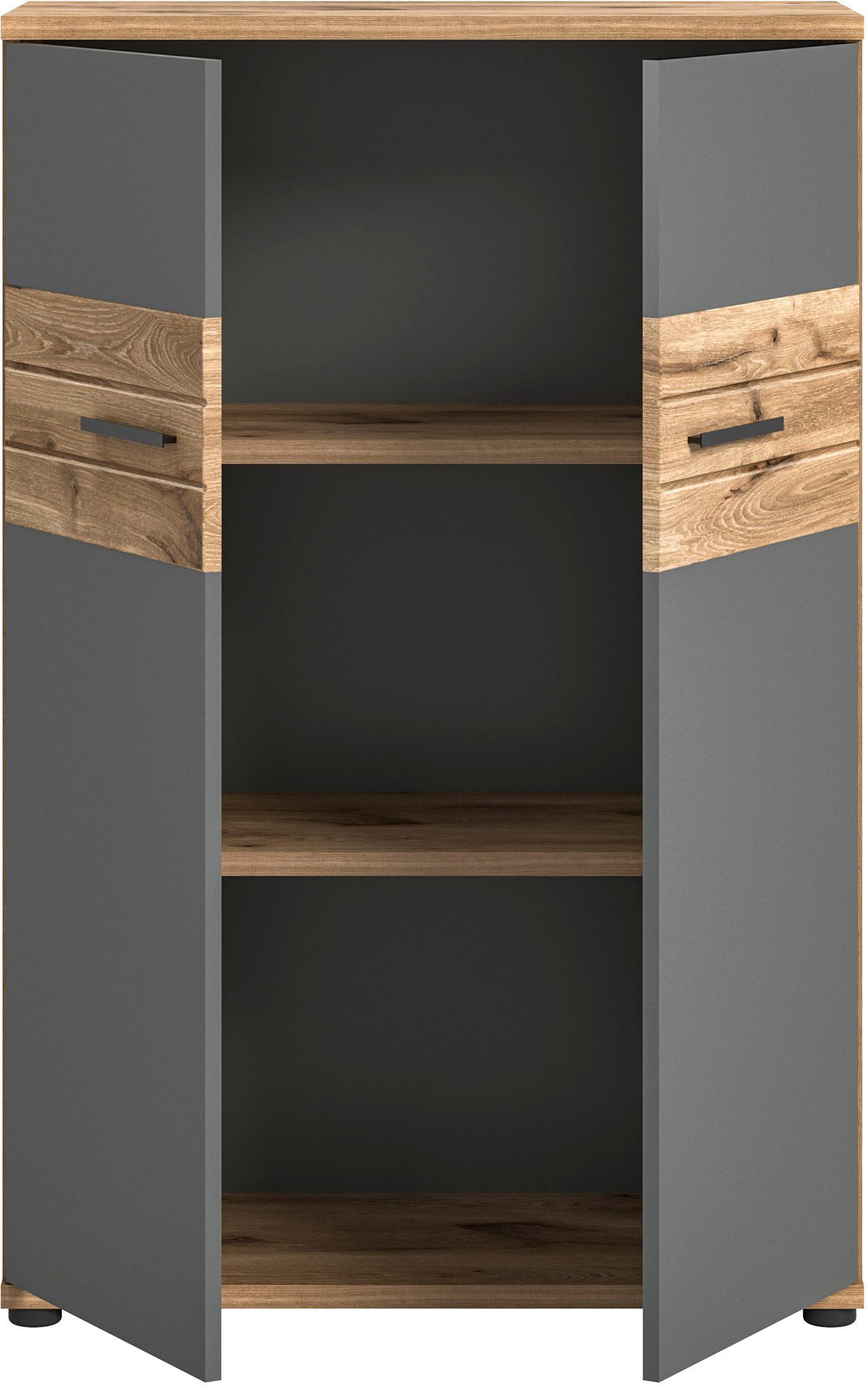 INOSIGN Archiefkast Riga, Breedte 80cm, in Nox Eik nabootsing en Basaltgrijs