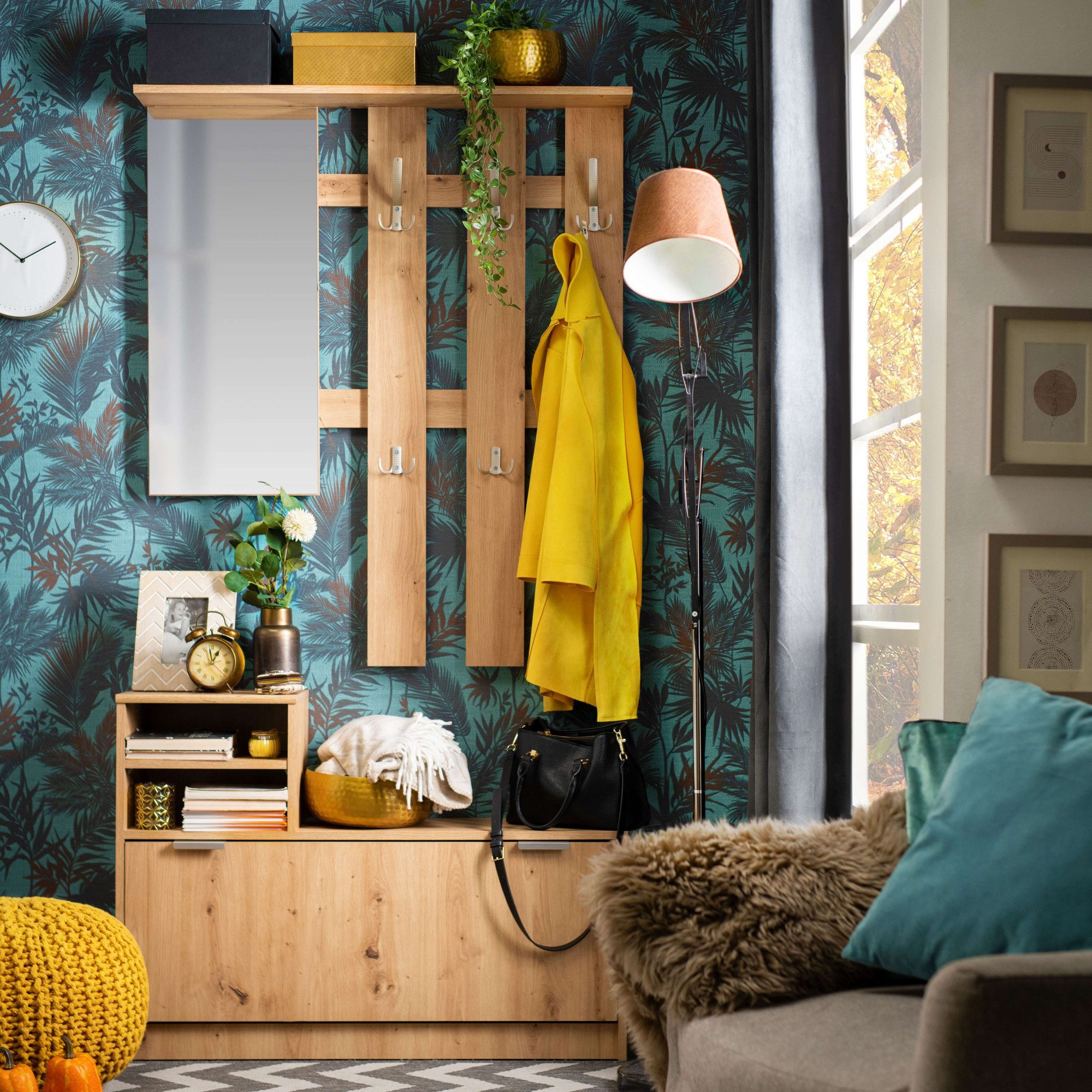 INOSIGN Halmeubelset Ravenna halgarderobe, dielenkast, compacte garderobe, breedte 100 cm (complete set, 2-delig)