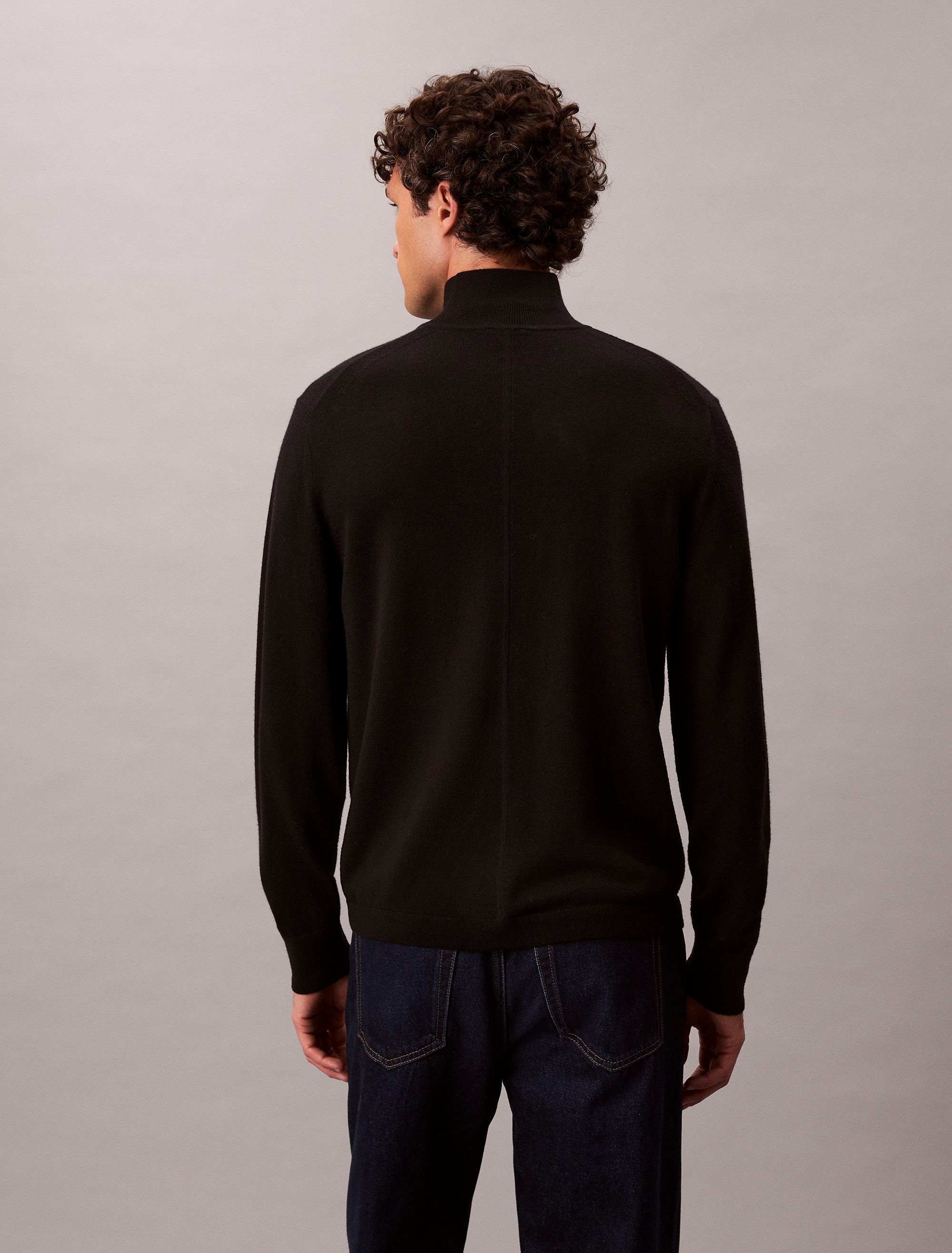 Calvin Klein Trui met staande kraag LS MERINO MOCK NECK SWTR 14GG