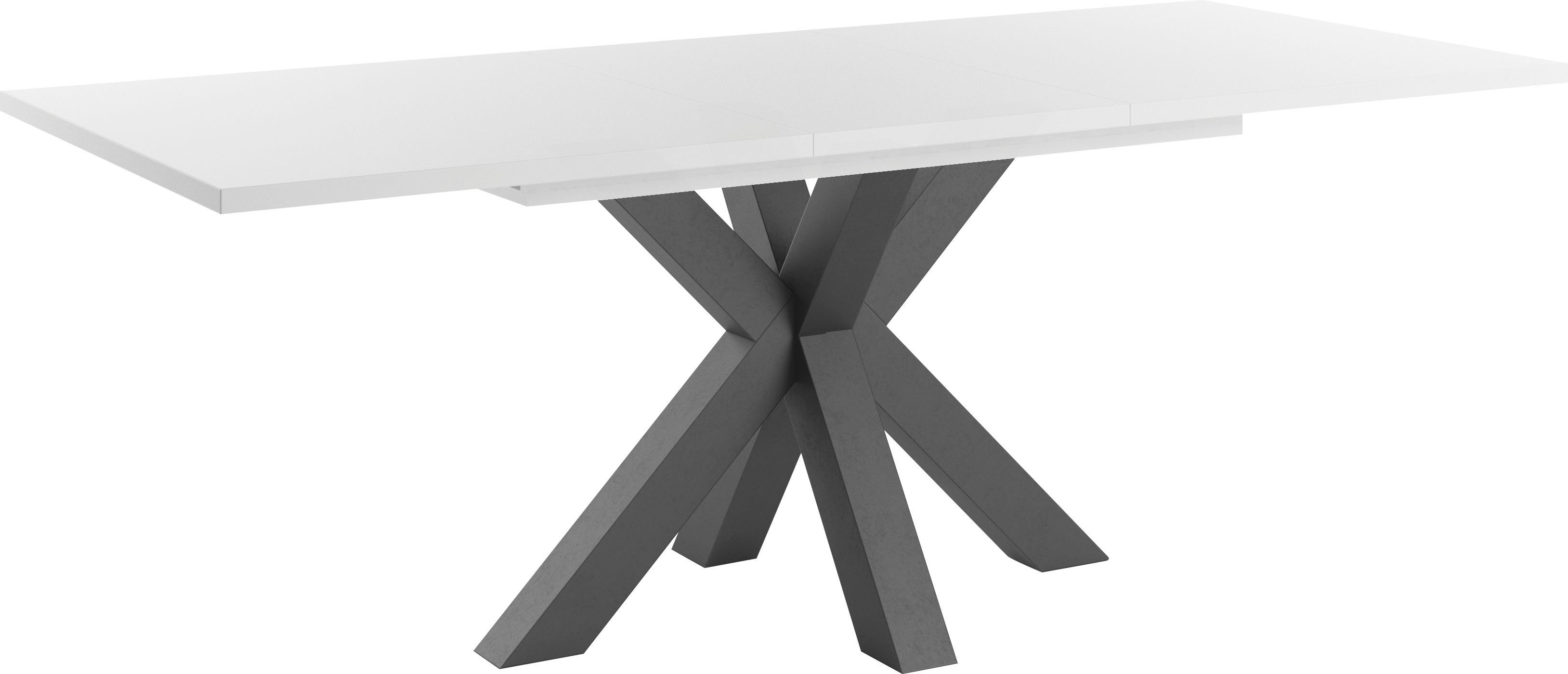 set one by Musterring Eettafel Atlanta System met synchroon uittreksysteem, 160-210 x 90 cm, frame in stervorm