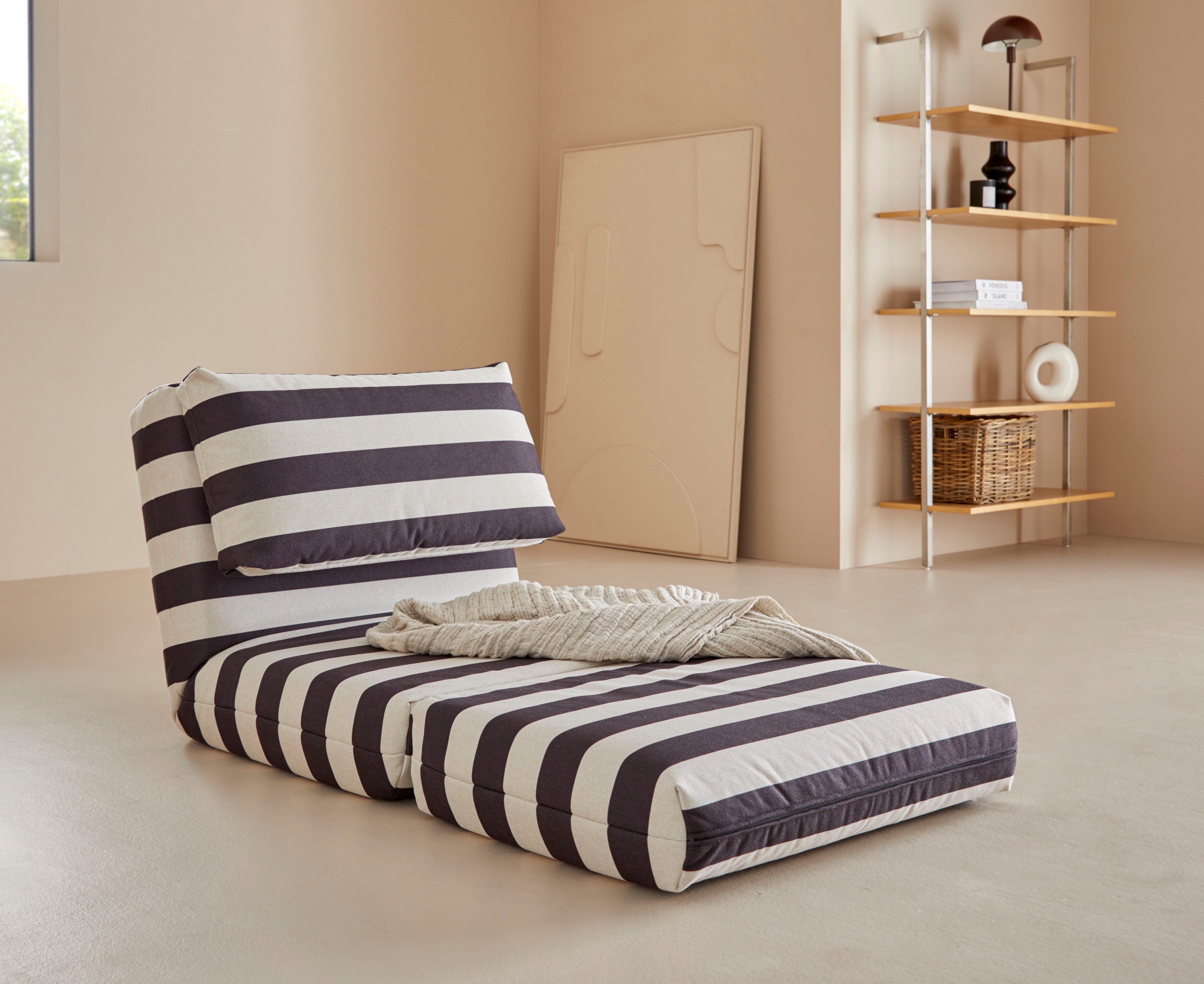 LeGer Home by Lena Gercke Fauteuil Amara Slaapstoel uitklapbaar, bedstoel, met rastering