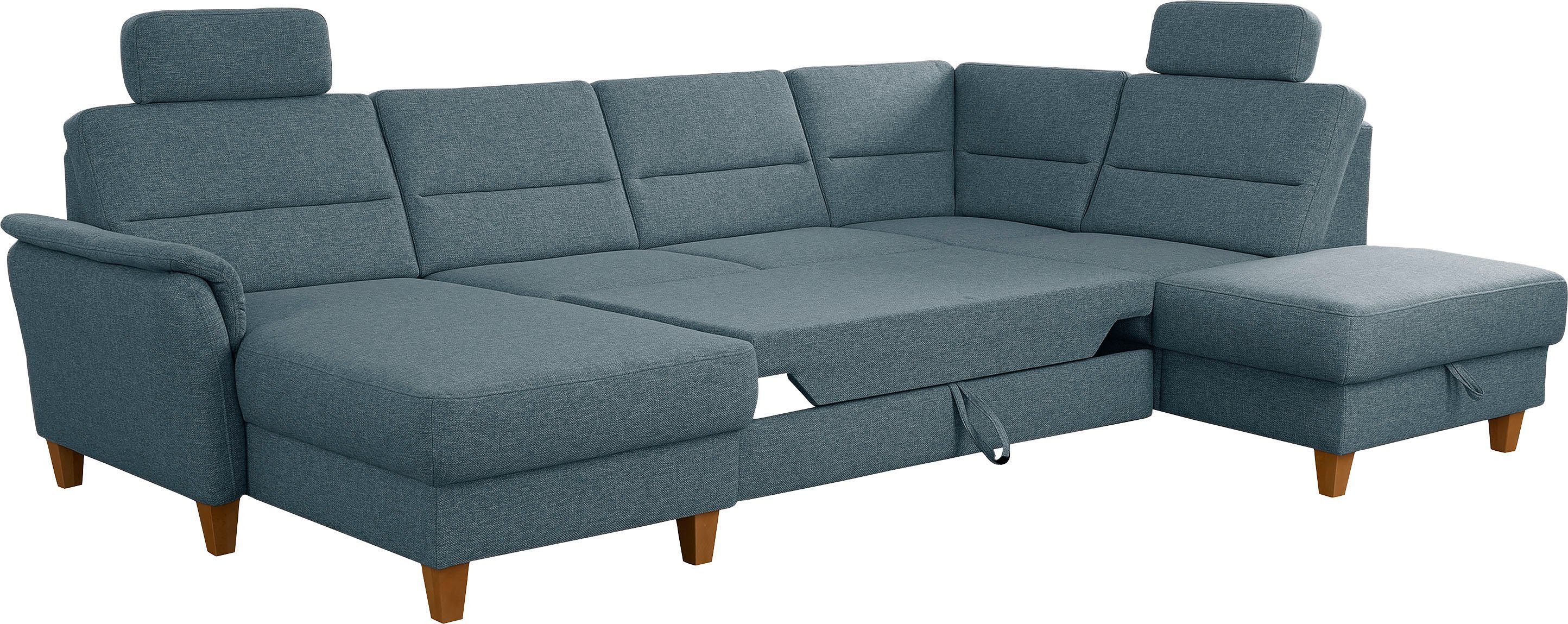 Home affaire Zithoek Palmera U-vorm, B: 308 cm optioneel bedfunctie & bedlade, veerkern