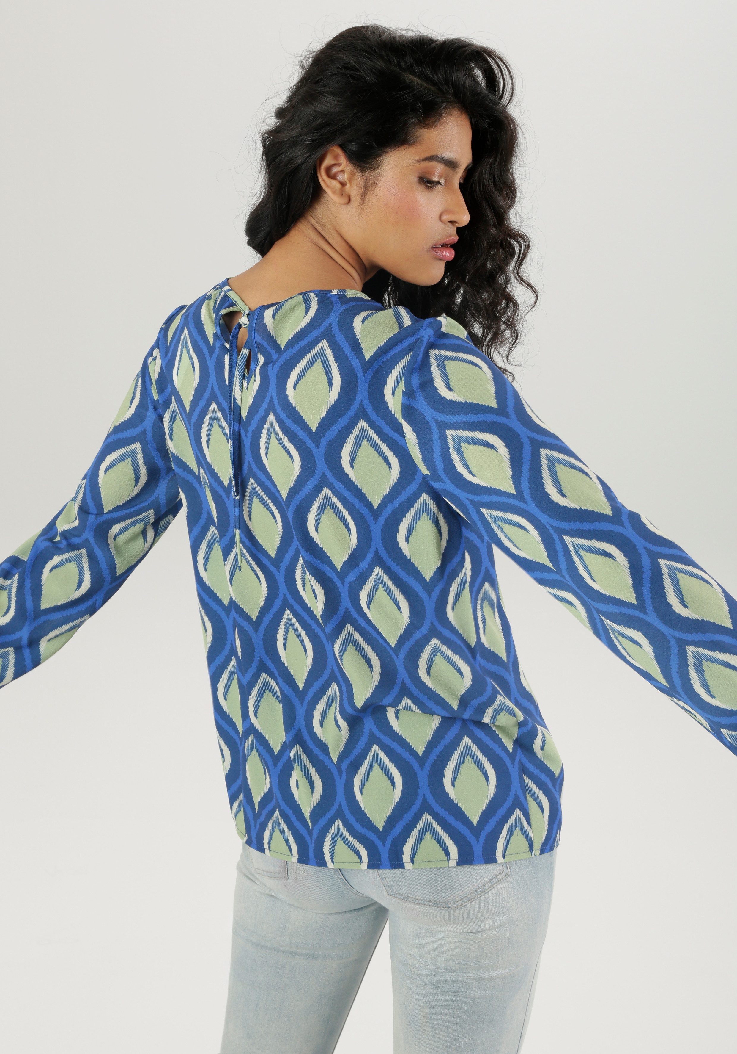 Aniston SELECTED Blouse zonder sluiting met split en bindband op de rug