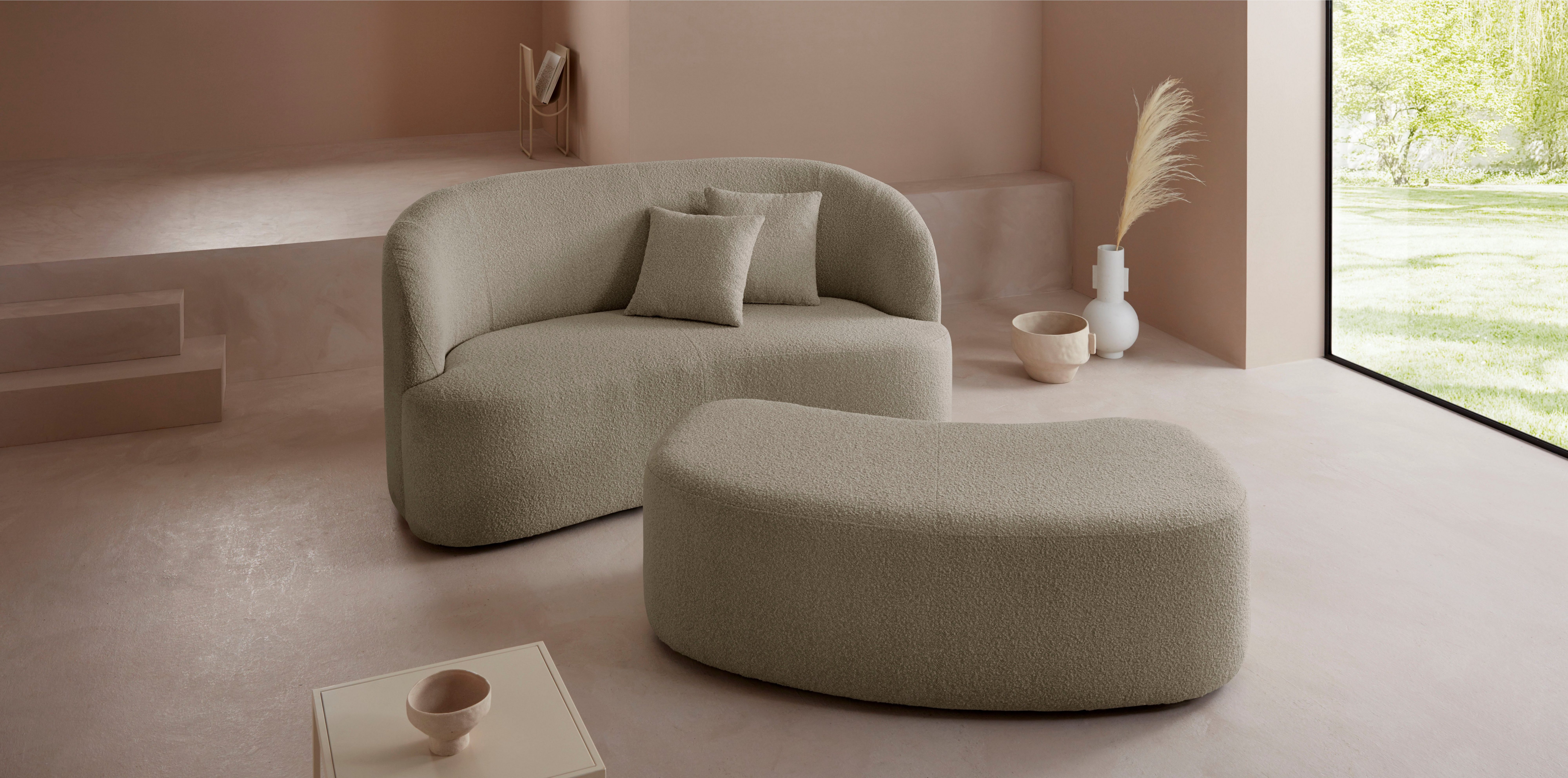 LeGer Home by Lena Gercke Hocker Dilara bij de serie 'dilara', afgeronde look, ook in overtrekstof bouclé
