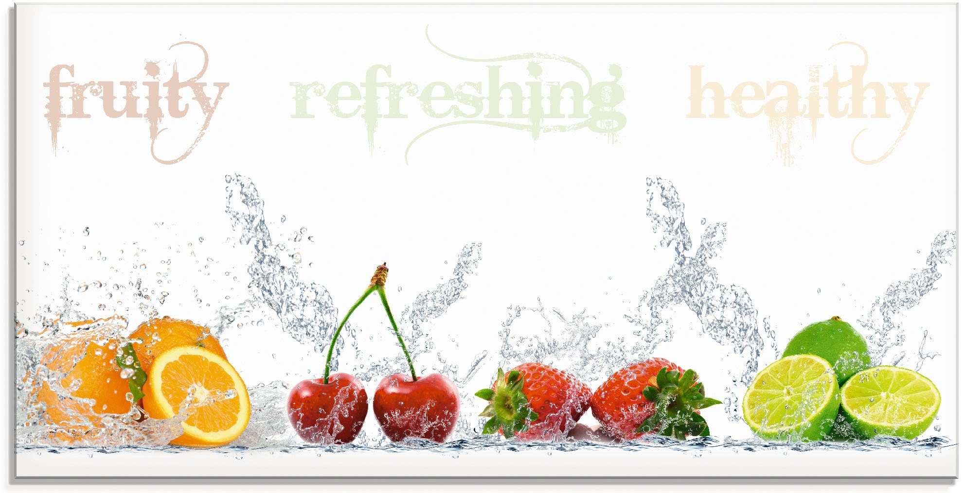 Artland Print op glas Fruitig verfrissend gezond vruchtenmix (1 stuk)