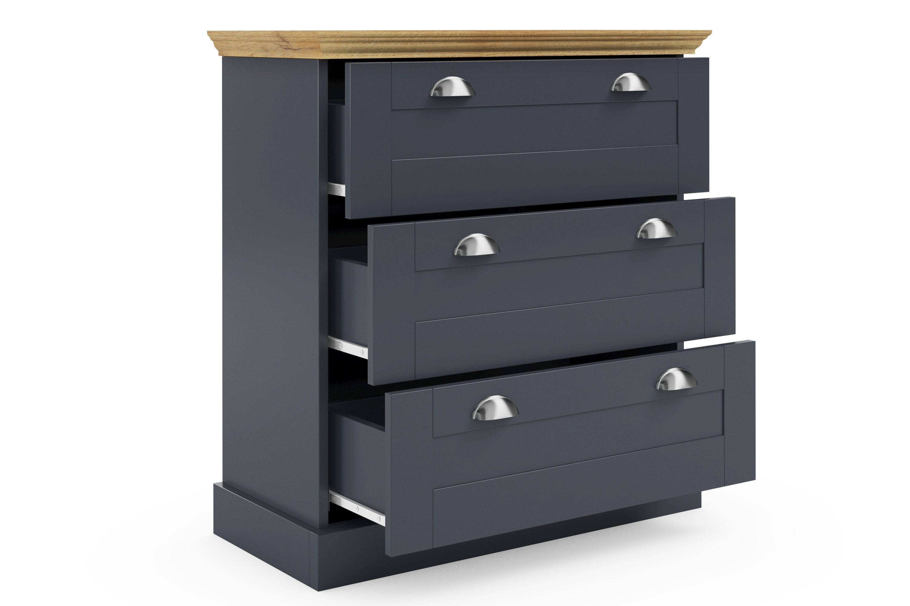 Home affaire Kast Motala met 3 lades, breedte 75 cm, hoogte 80 cm