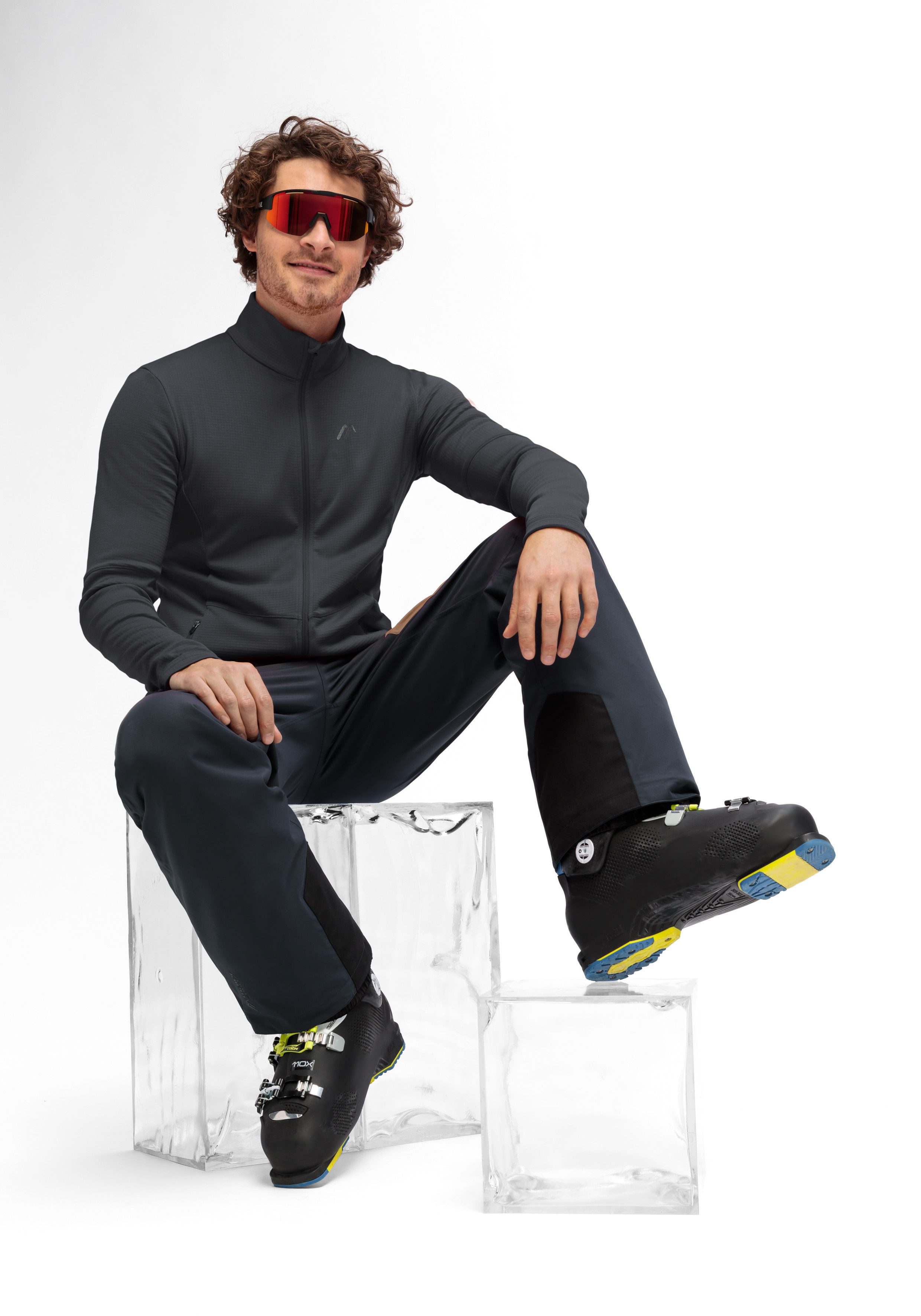 Maier Sports Fleecejack Sinaia M Heren midlayer, ademend en sneldrogend, slim fit
