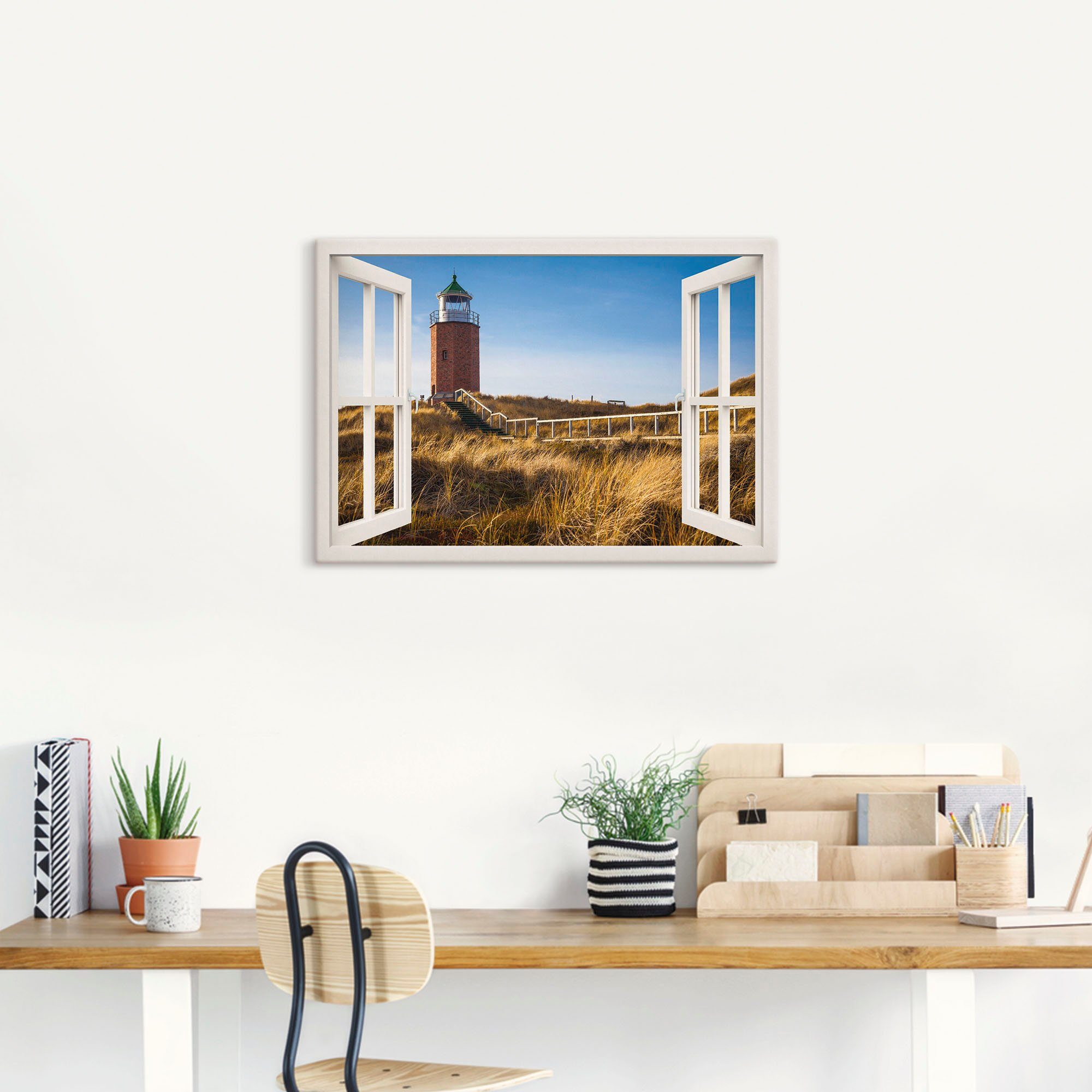 Artland Artprint Blik uit het venster baken Kampen als artprint op linnen in verschillende maten