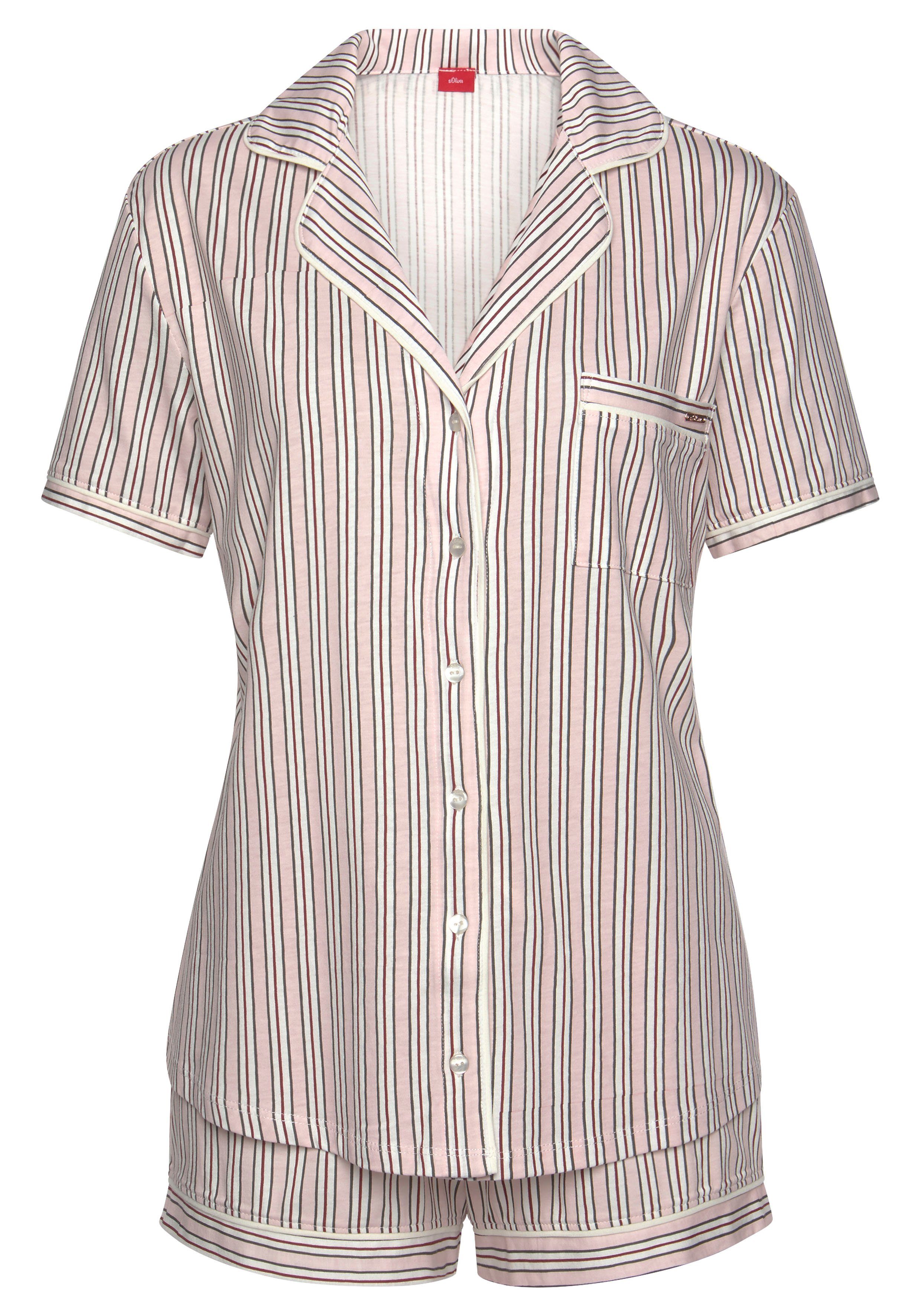 s.Oliver RED LABEL Beachwear Shortama met print all-over (2-delig, 1 stuk)