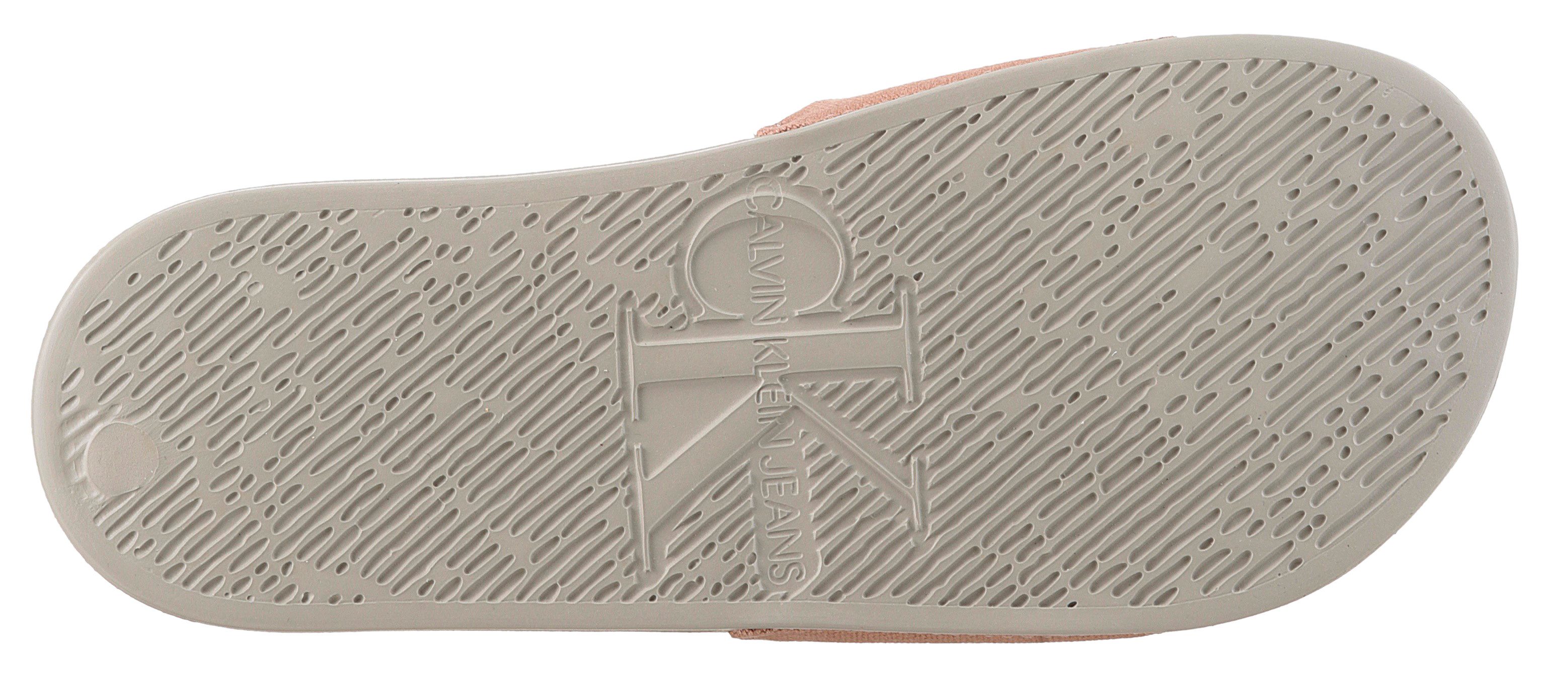 Calvin Klein Slippers SLIDE MONOGRAM WMNS , badschoen, slippers, zomerpantolette, strandschoen om in te stappen