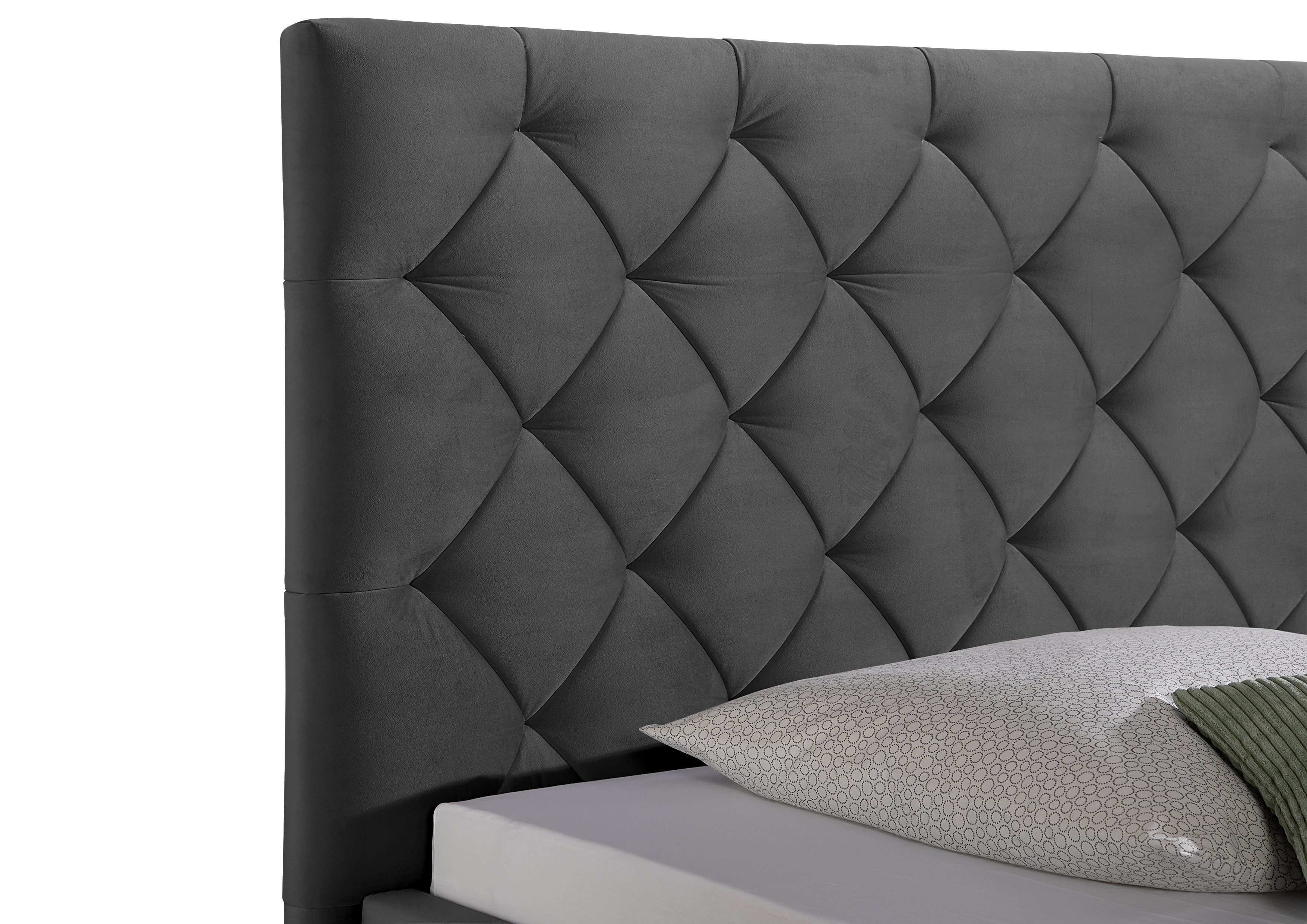 Guido Maria Kretschmer Home&Living Gestoffeerd bed Sunley 140 Kruisstiksel, hoofdbordhoogte 142 cm, zonder of met matras/lattenbodem