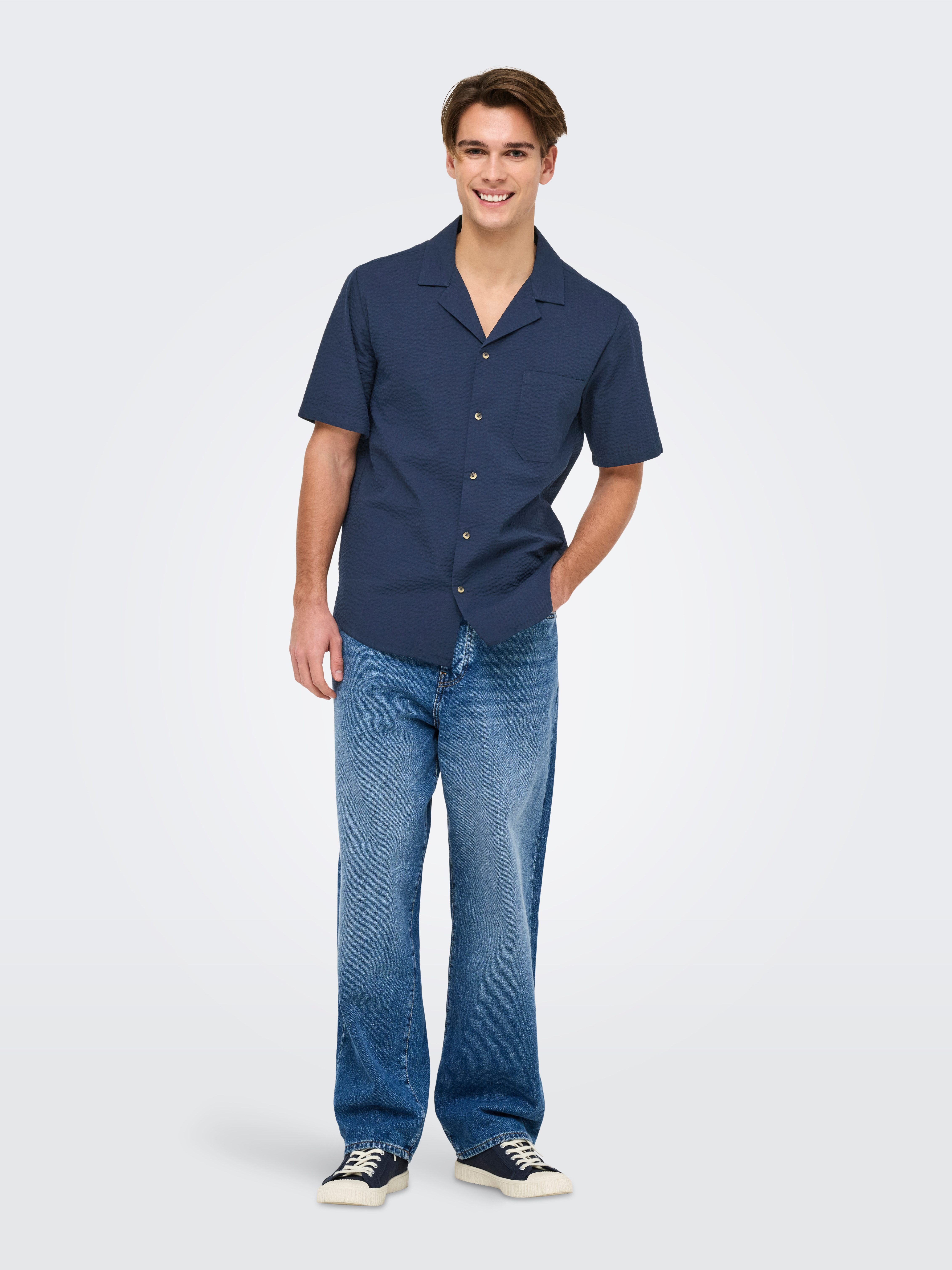 ONLY & SONS Overhemd met korte mouwen ONSEYE RESORT SEERS 0009 SHIRT NOOS