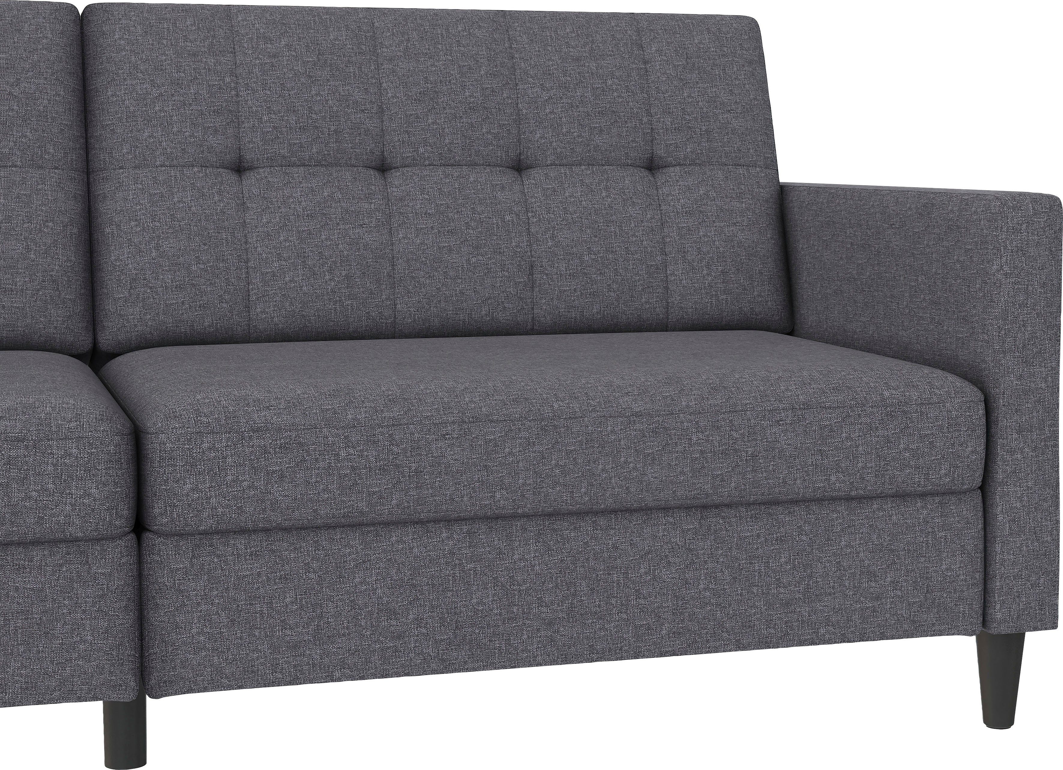Dorel Home 3-zitsbank Hartford II Slaapfunctie, rugleuning 2-delig, 3-voudig verstelbaar, zithoogte 43 cm