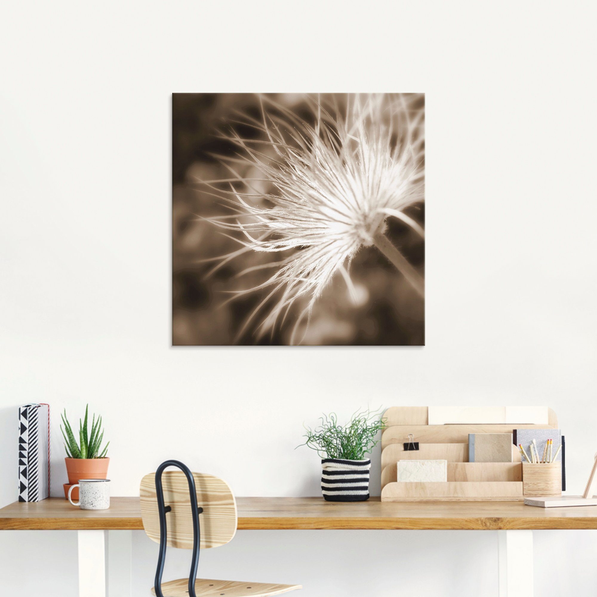 Artland Print op glas Licht als een veertje in verschillende maten