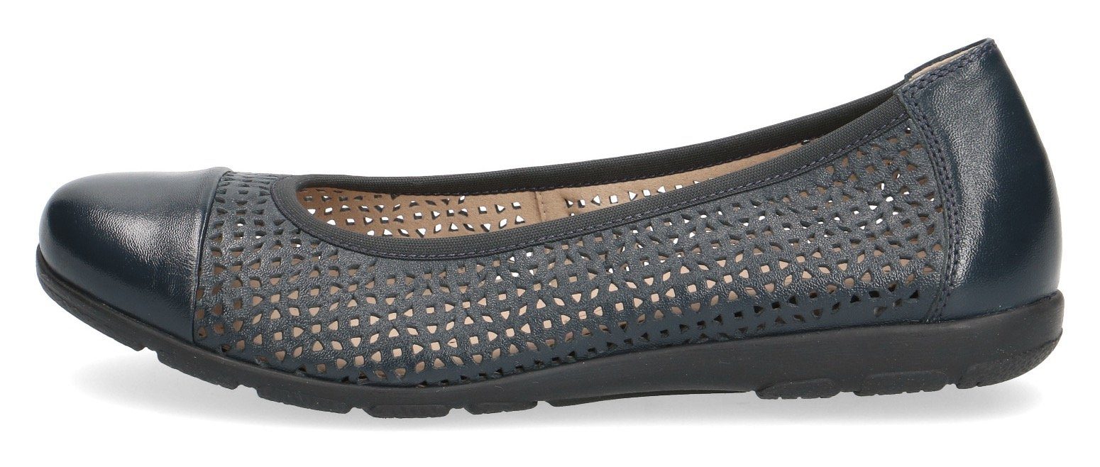 Caprice Ballerina's slipper, comfortabele schoen, instapschoen met perforatie
