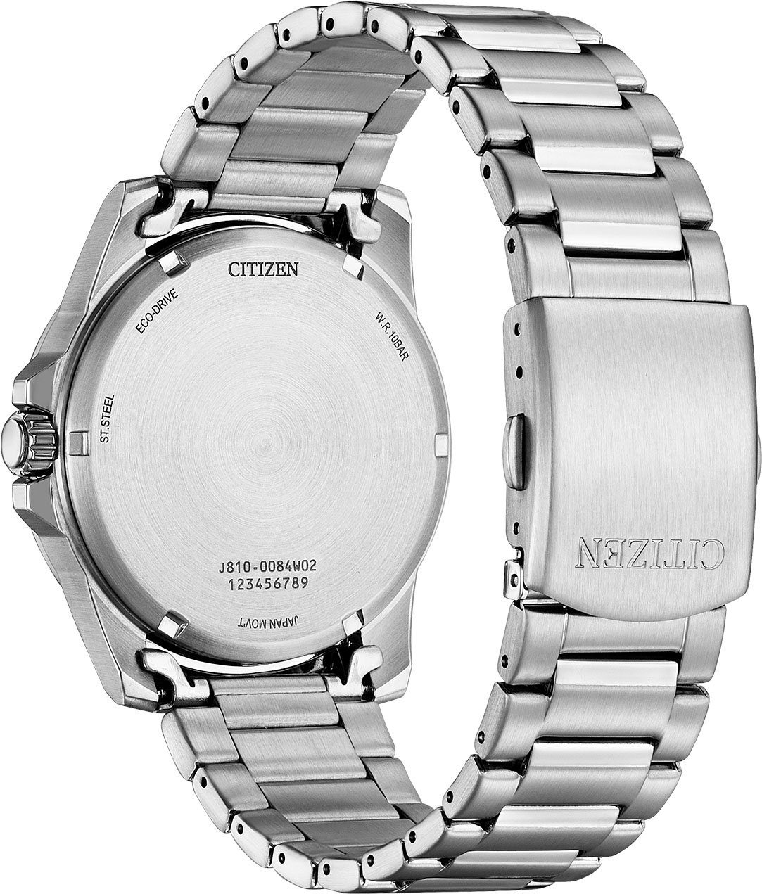Citizen Solarhorloge AW1810-85L Horloge, herenhorloge, roestvrijstalen band, tot 10 bar waterdicht, datum