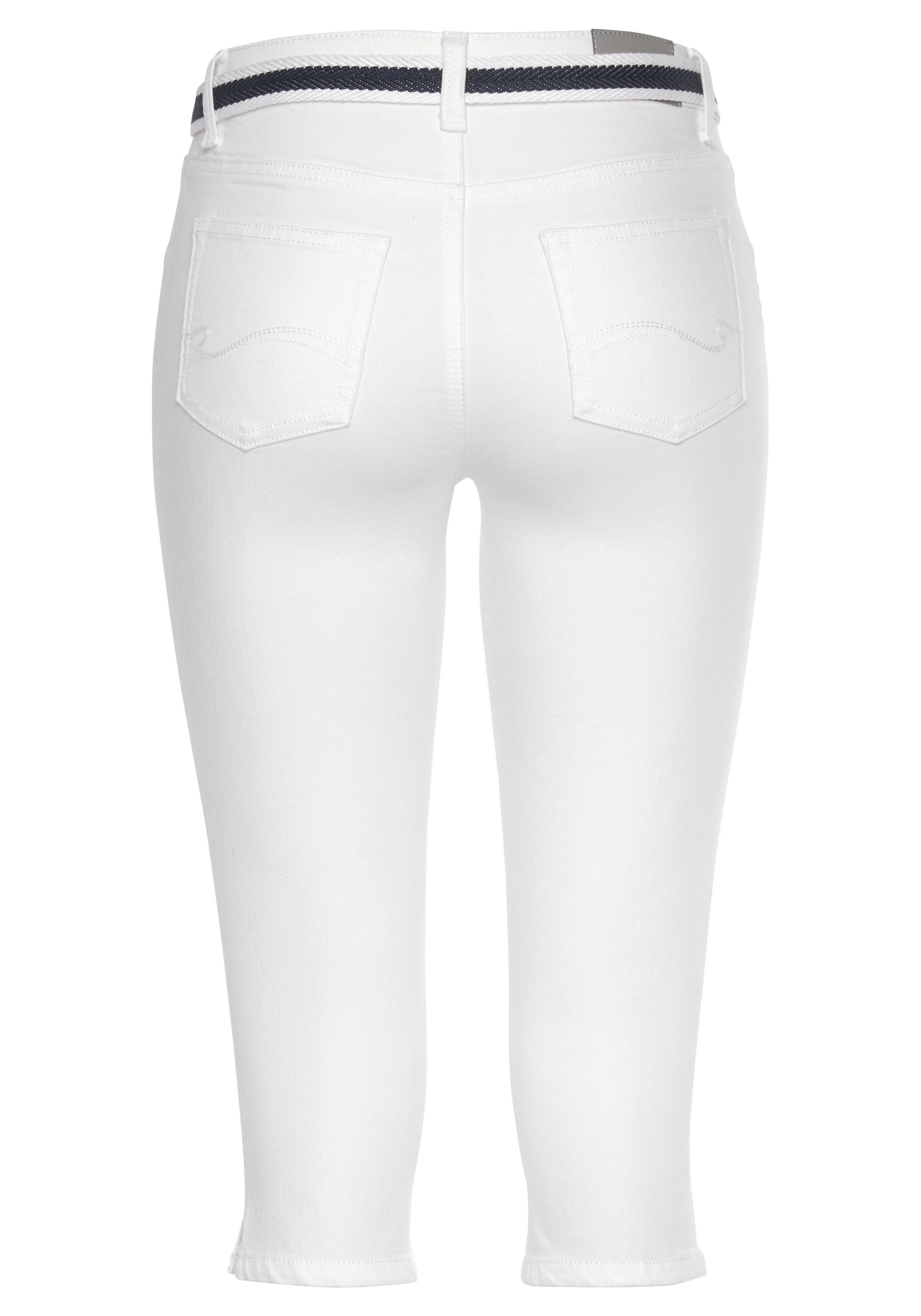 KangaROOS Capri jeans Capri-jeans met riem Skinny fit, met split, normale taille (set, Met een afneembare riem)
