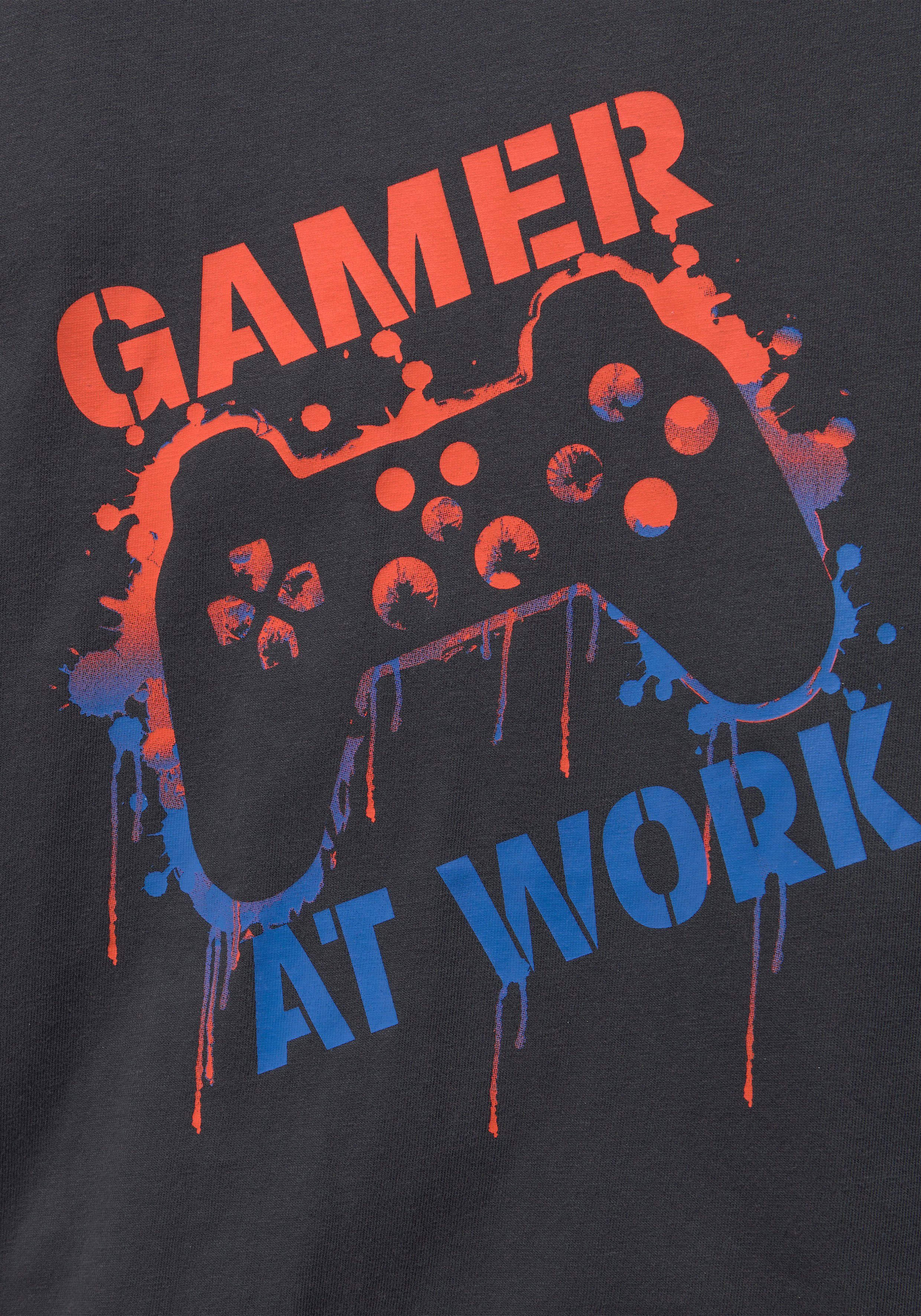 KIDSWORLD Shirt met lange mouwen GAMER AT WORK lange mouwen, van katoen, van jersey stof