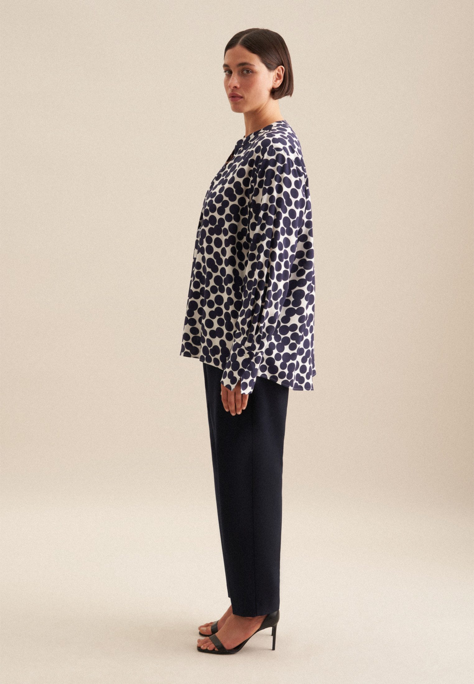 seidensticker Klassieke blouse Zwarte roos Tuniek stippen