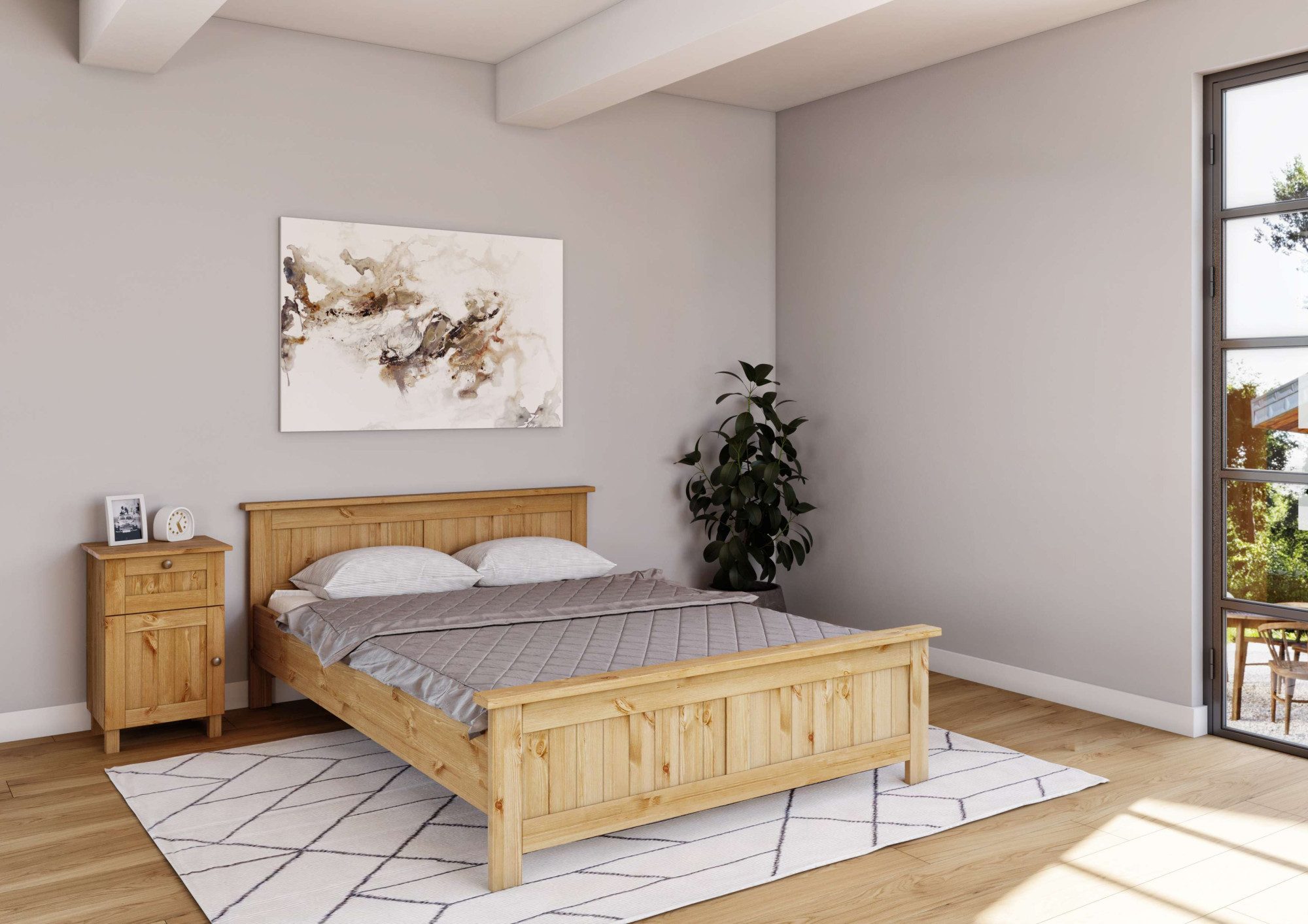 Home affaire Massief houten ledikant Juventus, Bed, Massiefhouten bed, Houten bed, Bedframe