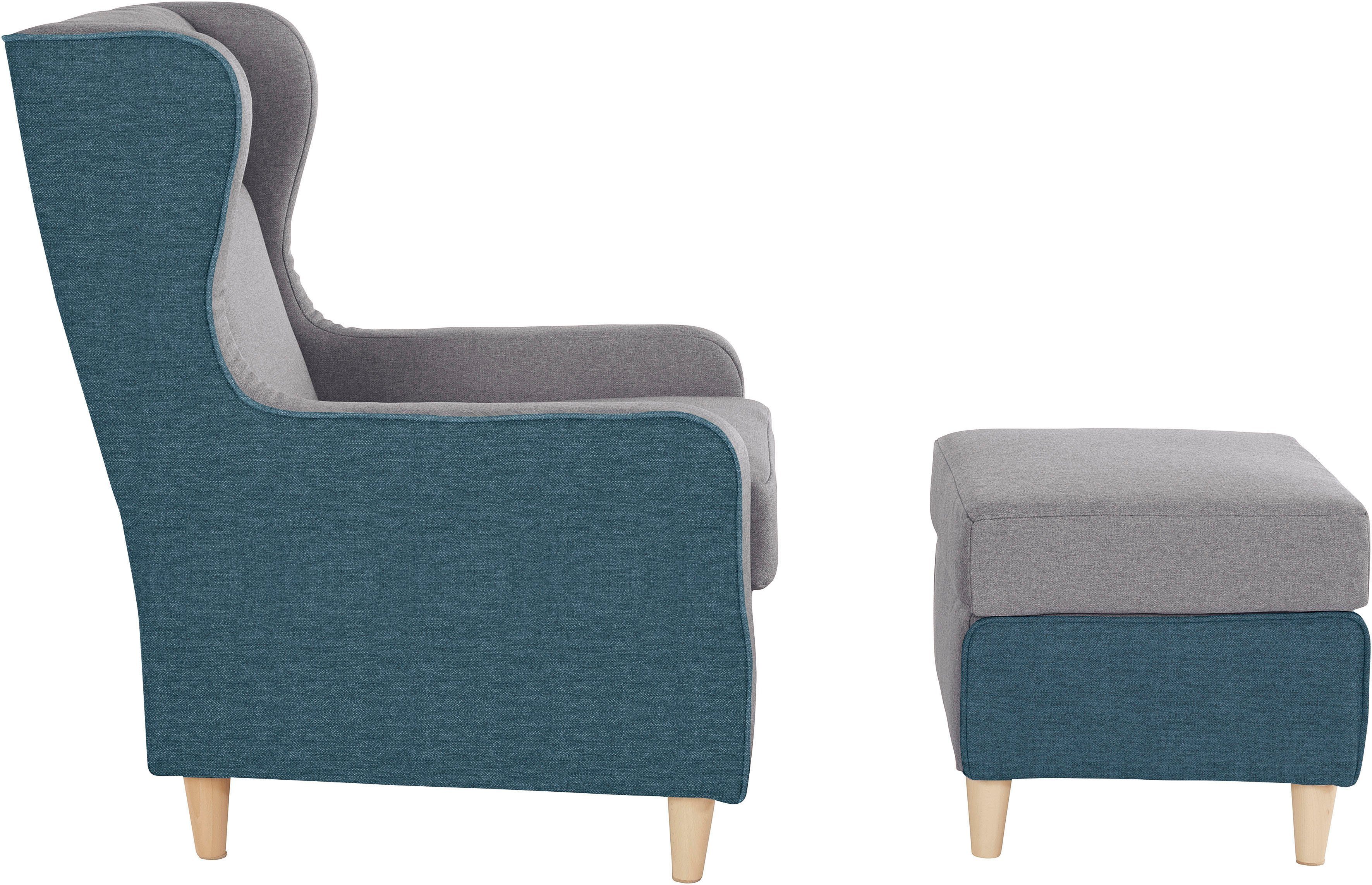 INOSIGN Oorfauteuil Thisted contrastkleurig - modern en fris, bxdxh: 73x85x99