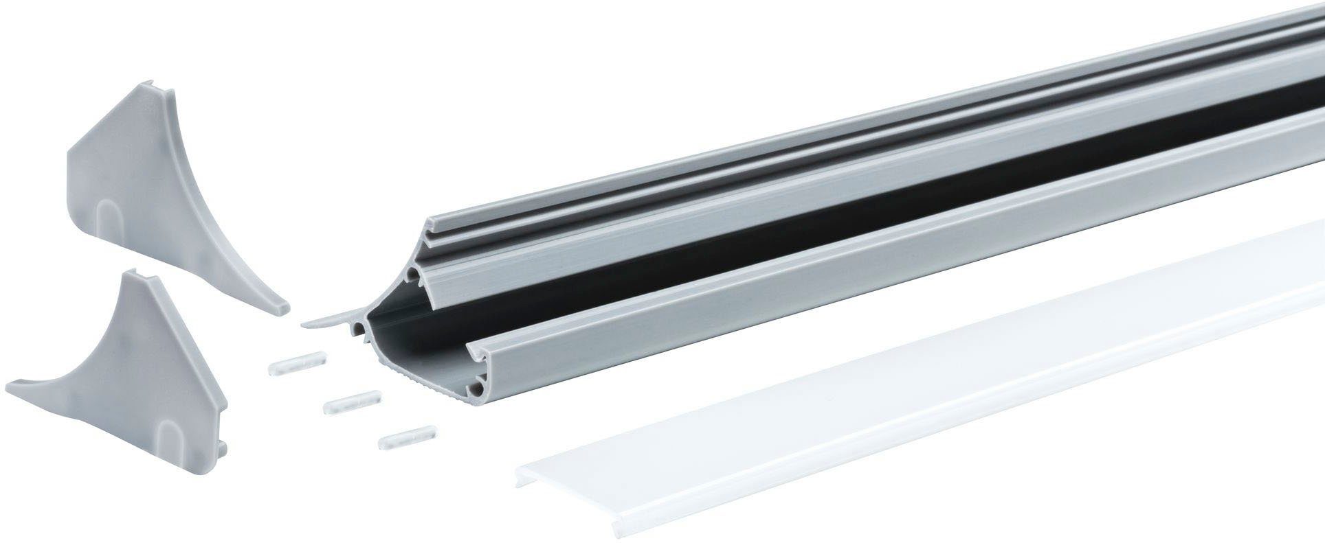 Paulmann Led-strepen Corner profiel 100 cm grijs, kunststof grijs, kunststof (1 stuk)