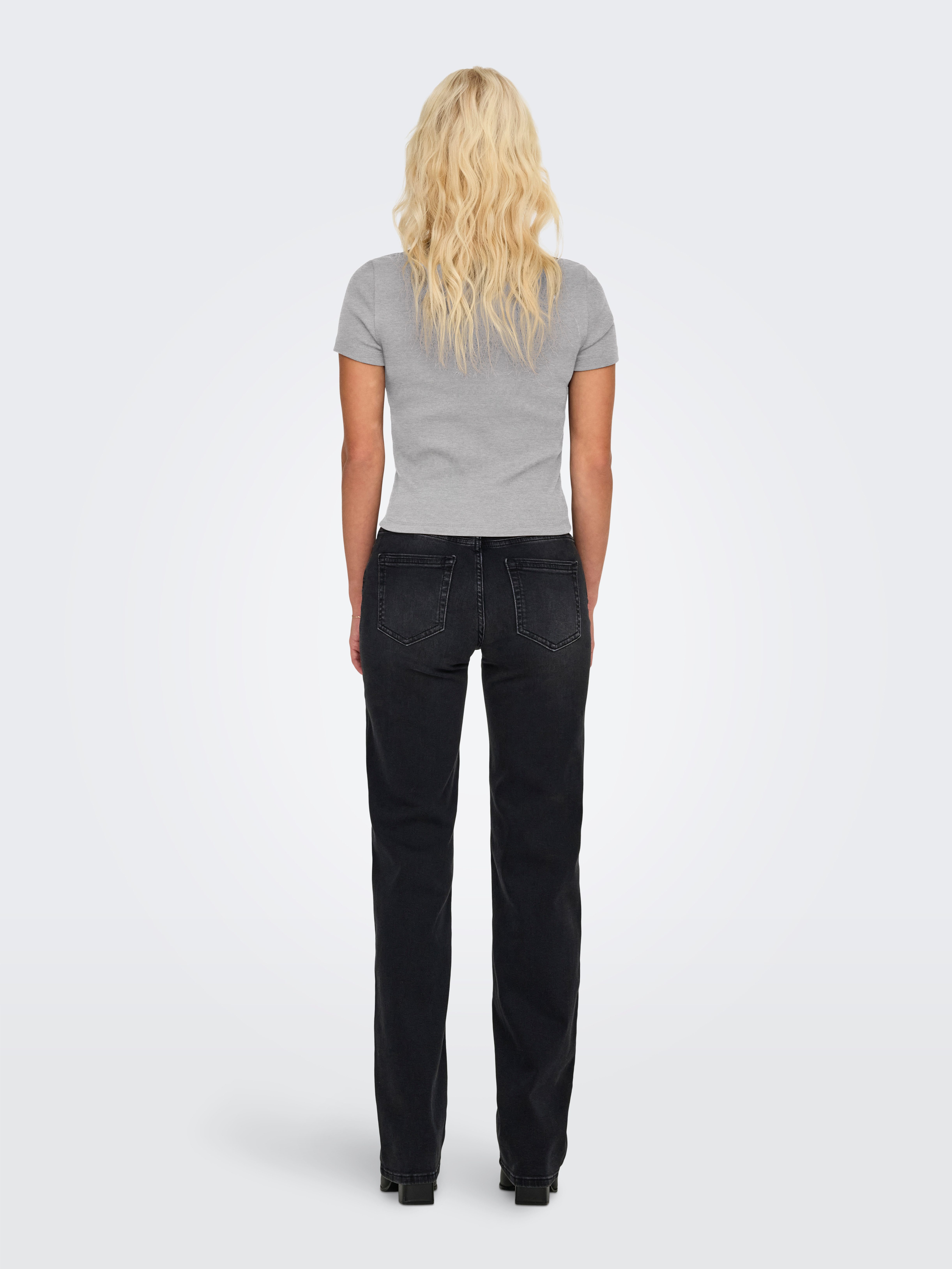 Only Shirt met korte mouwen ONLVAL S/S O-NECK TOP CC JRS