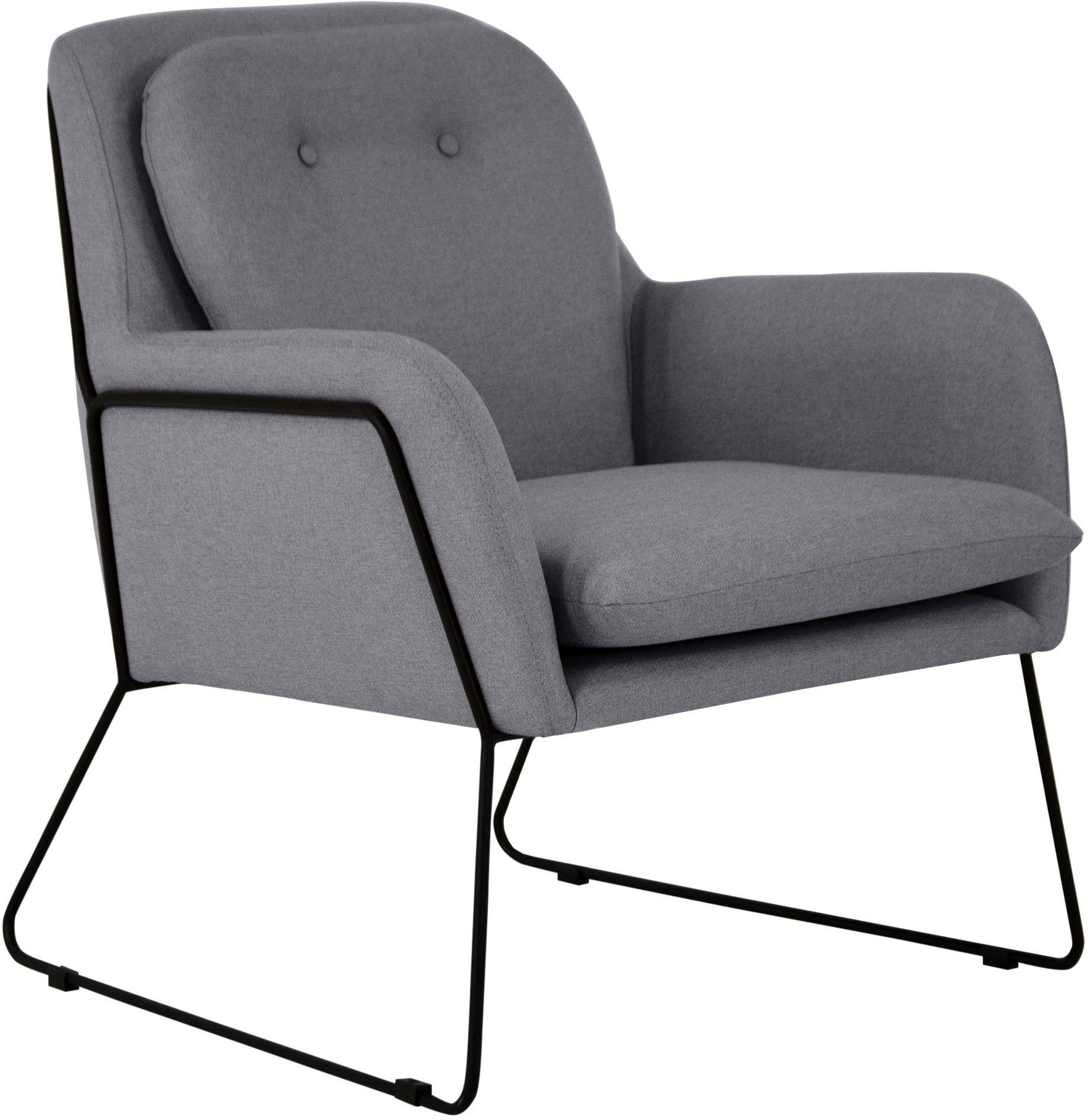 INOSIGN Fauteuil Flin cocktailstoel met knopen en kussen-look achter