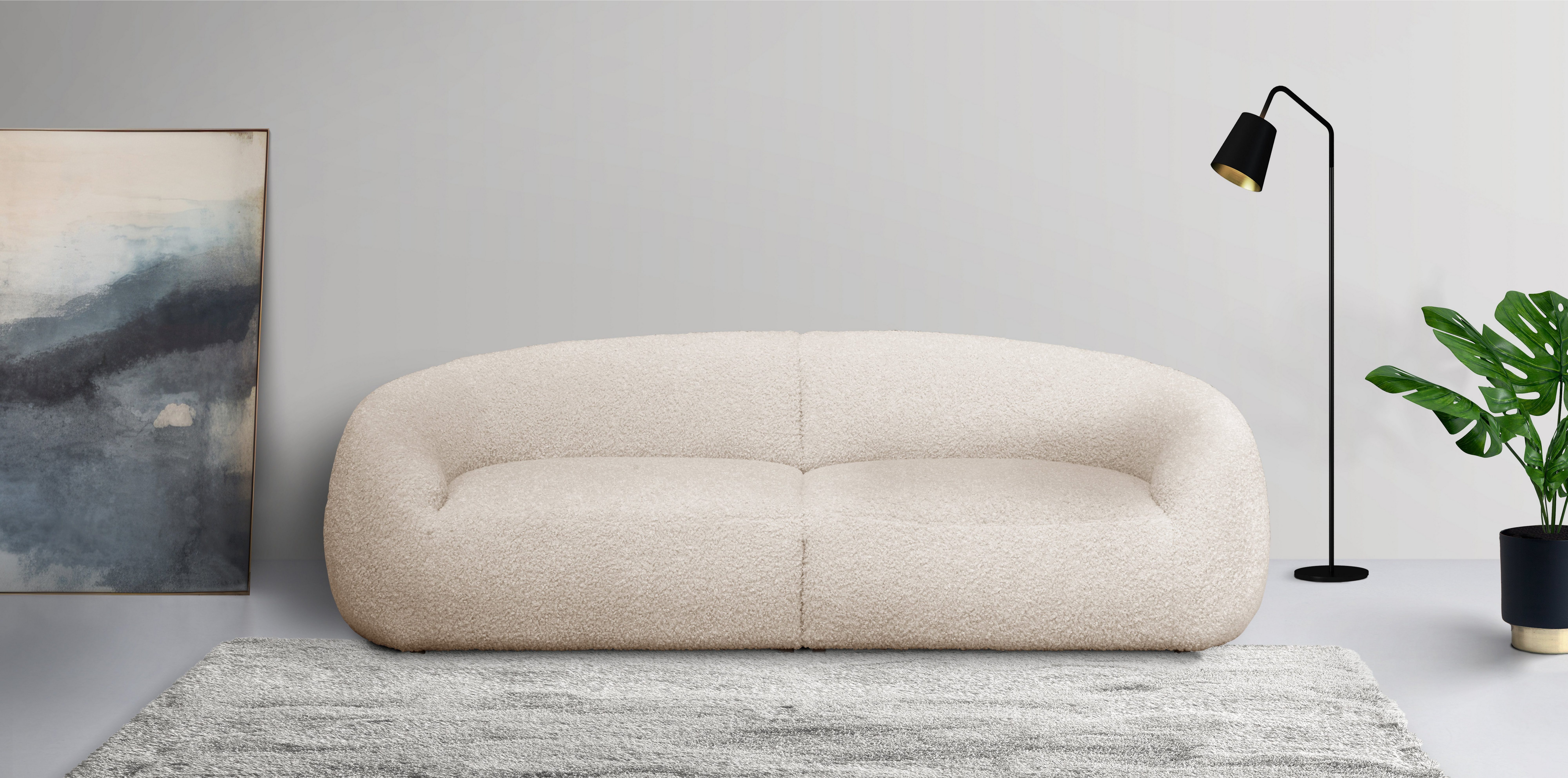 LeGer Home by Lena Gercke Megabank YANI designerbank, organische vorm, afmetingen B/D/H: 240/64/81 cm