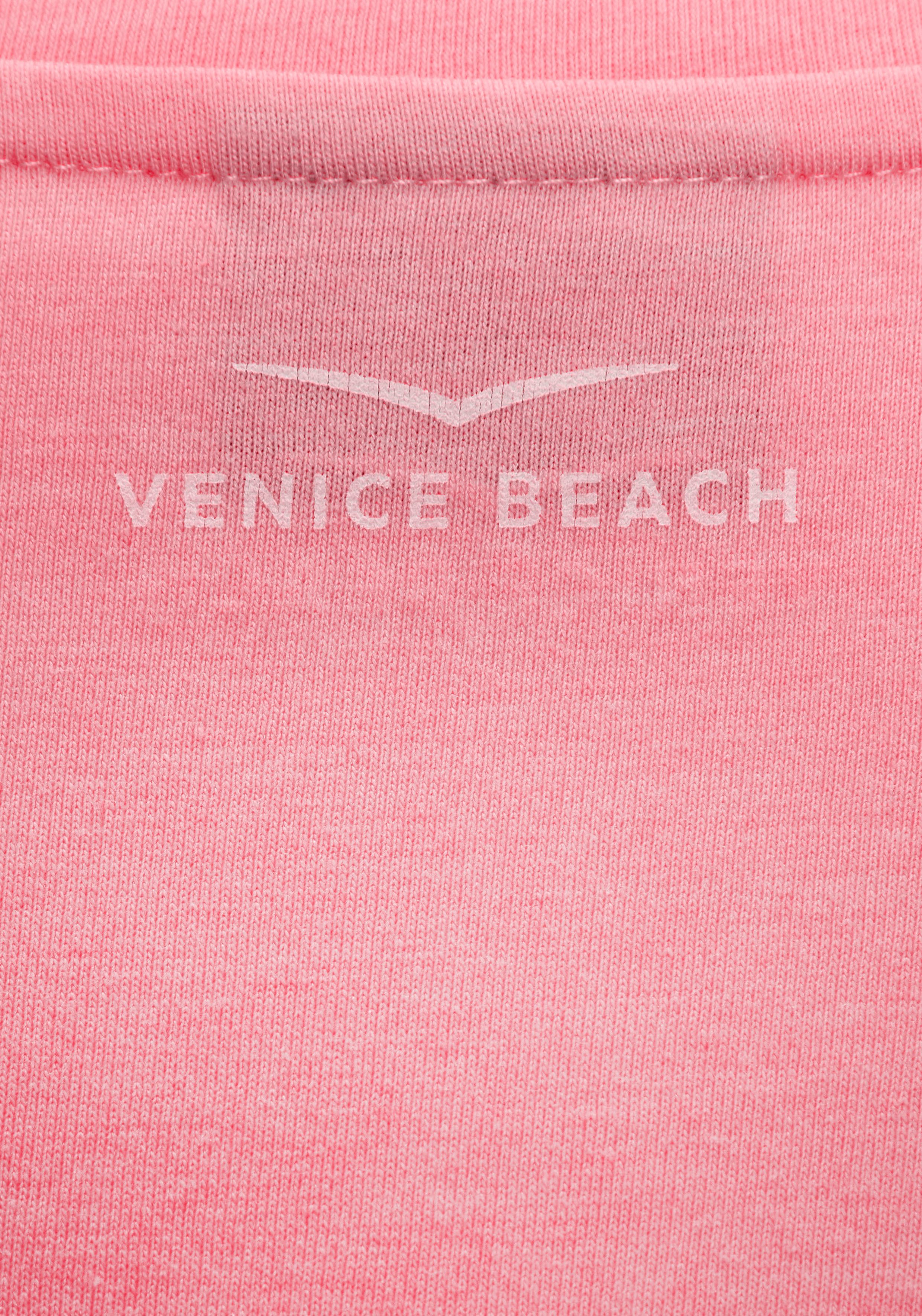 Venice Beach Shirt met korte mouwen met frontprint, t-shirt van katoenmix, basic, casual