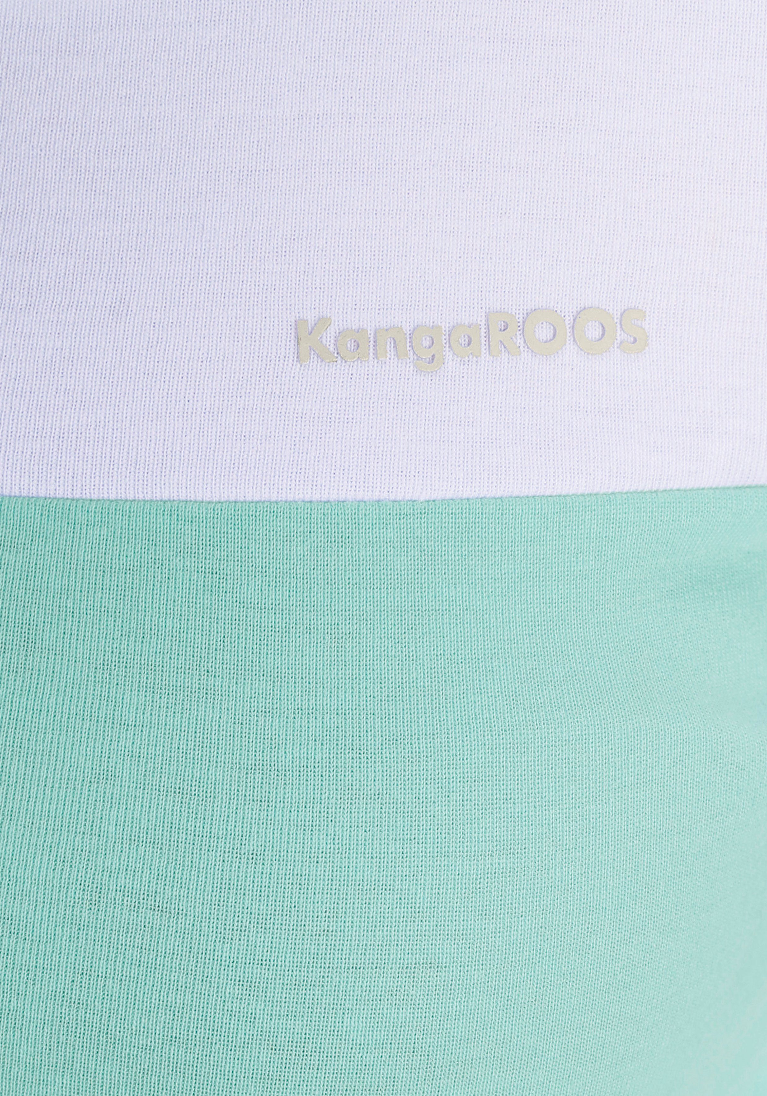KangaROOS Longsleeve met lange mouwen, figuurvolgende pasvorm, colourblocking-look