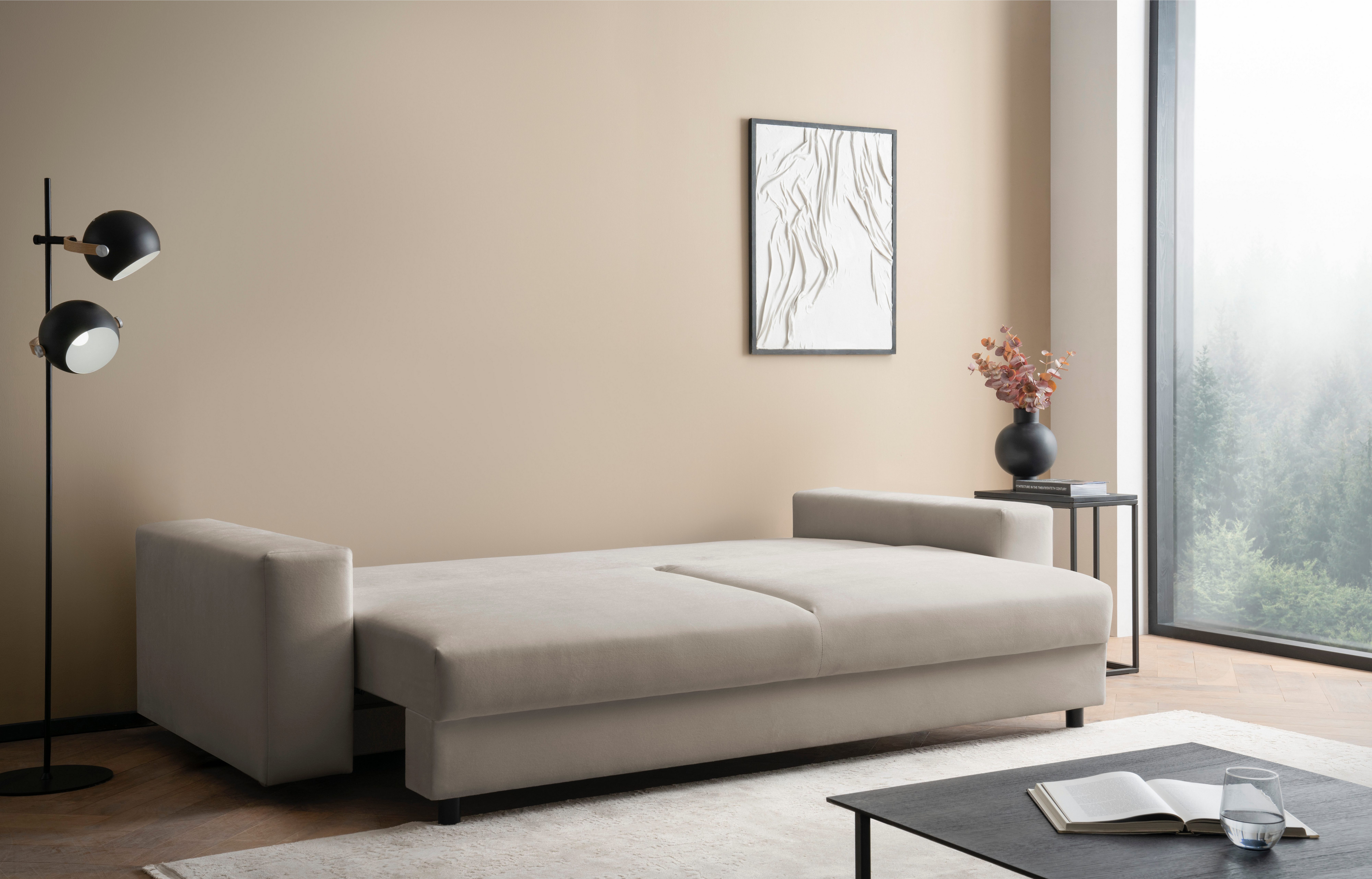 LeGer Home by Lena Gercke Slaapbank Imoga, kussen met slaapfunctie, 3-zits bank, bank met bedlade in moderne kleuren en stoffen, bedfunctie, ligoppervlak: 200x150 cm