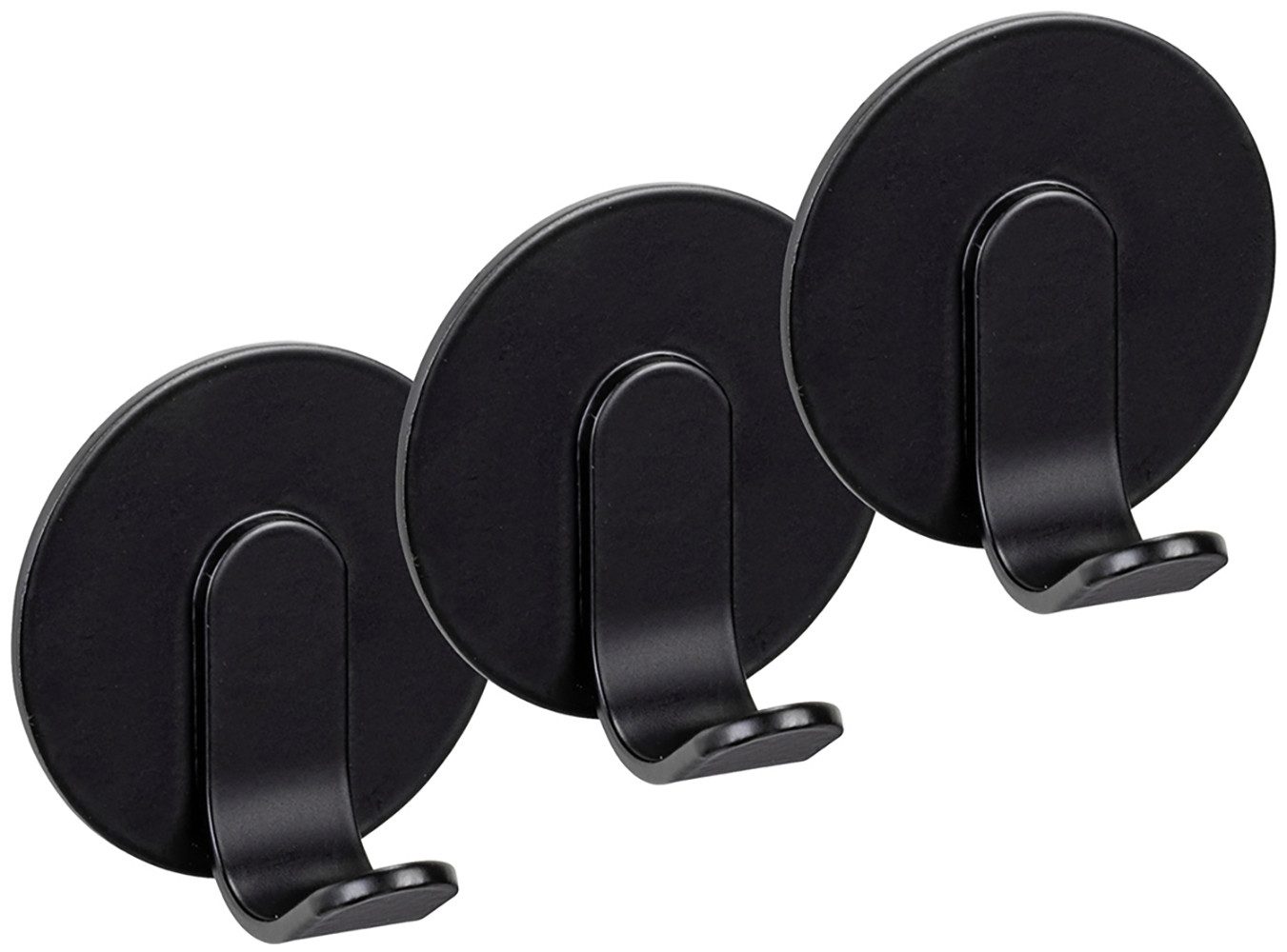 WENKO Wandhaak Turbo-Loc model Uno Bivio Plakhaak van aluminium voor badkamer en gasten-WC, bevestiging zonder boren (set, 3 stuks) wandkapstokken
