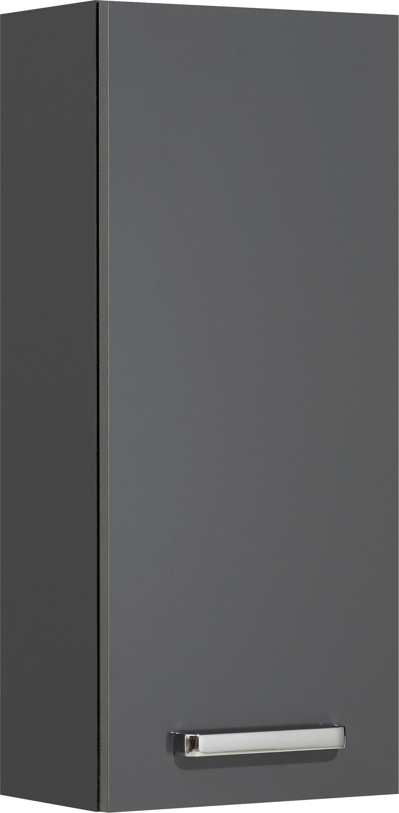 Saphir Hangend kastje Quickset wand-badkast 25 cm breed met 1 deur en 2 legplanken Badkamer-hangend kastje inclusief deurdemper, grepen in glanzend