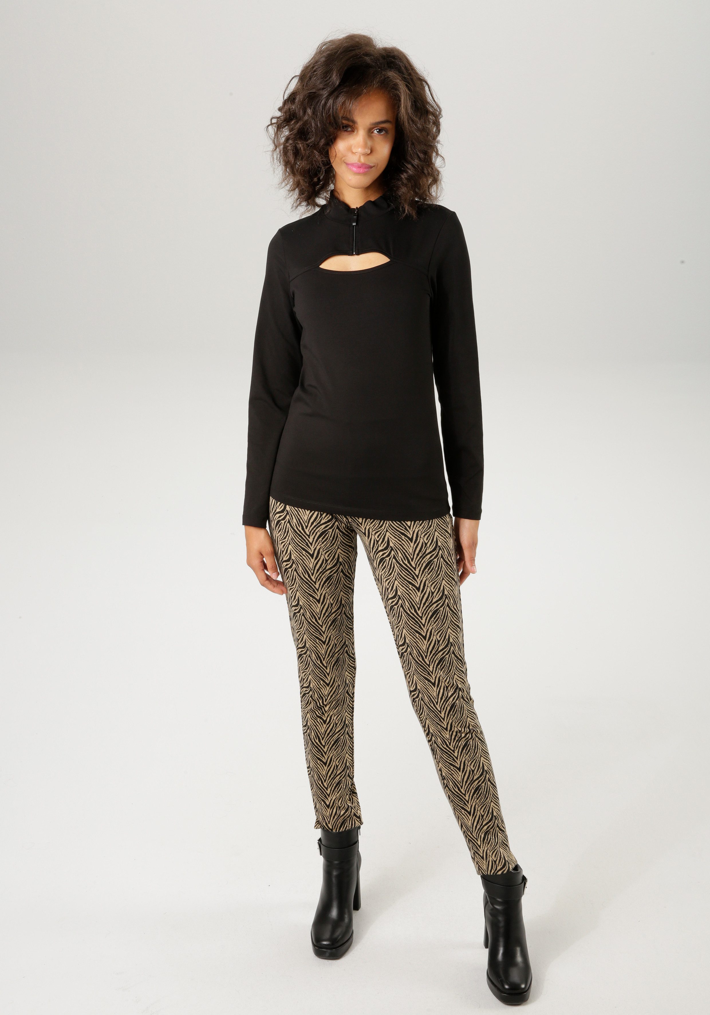 Aniston CASUAL Shirt met lange mouwen met verfijnd cut-out