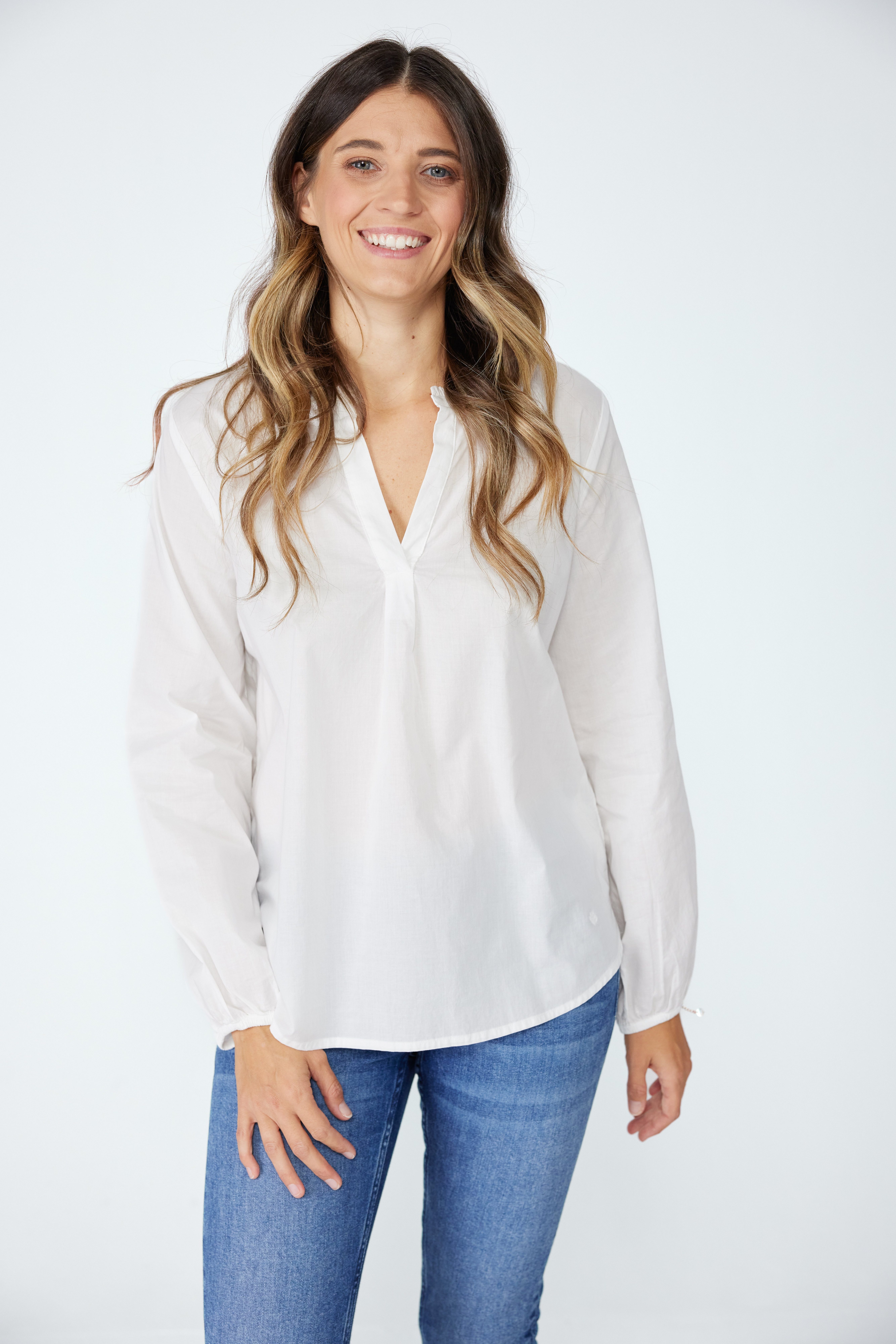 Lieblingsstück Blouse zonder sluiting Oletta EP met v-hals