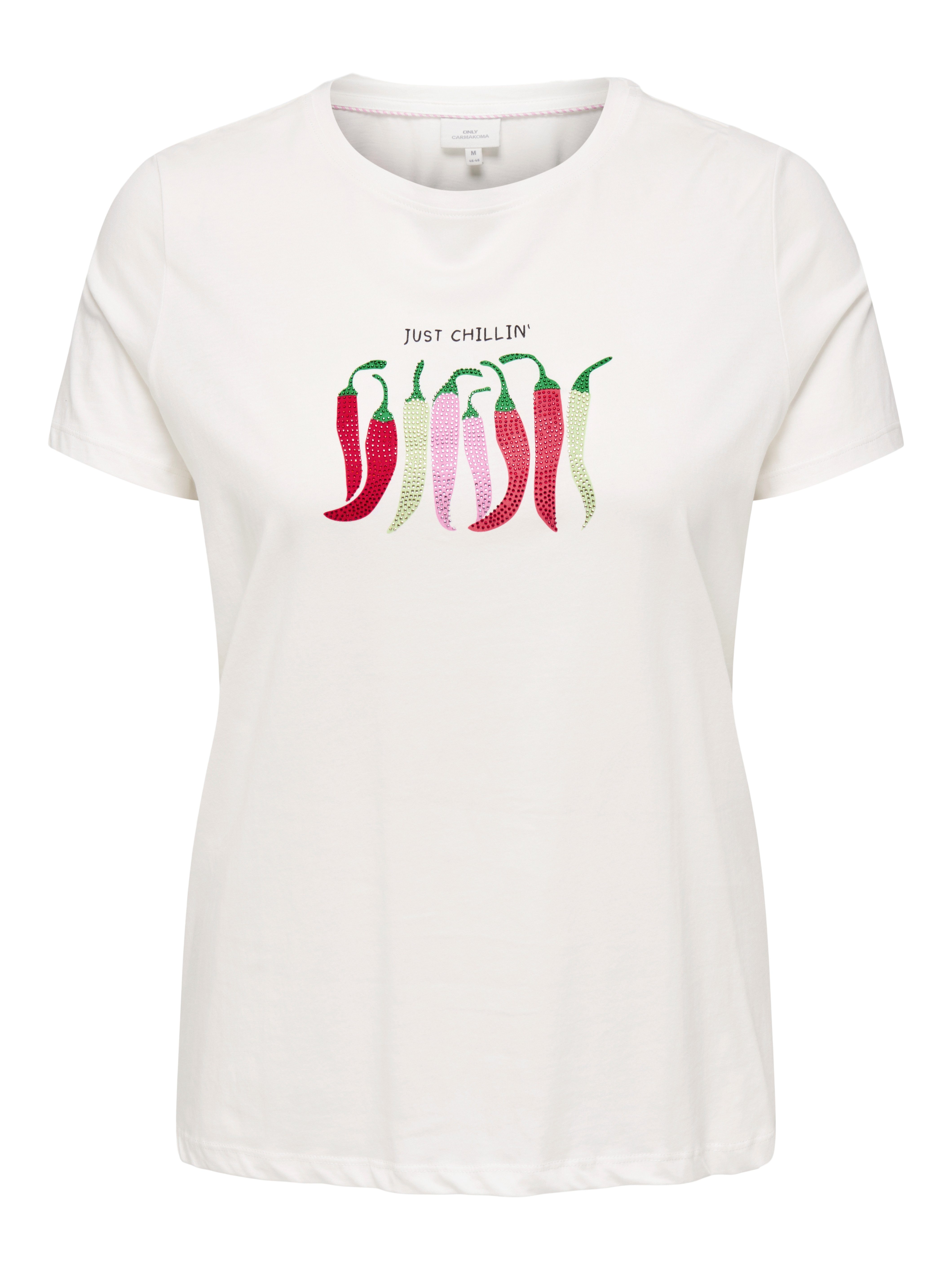 ONLY CARMAKOMA Shirt met korte mouwen CARKITA LIFE SS FOOD JEANS TEE JRS