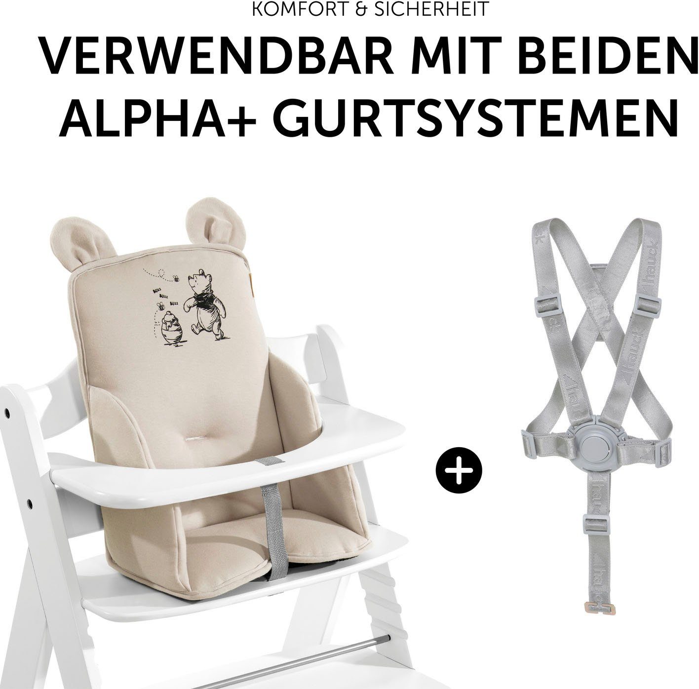 Hauck Stoelverkleiner Alpha Cosy Select, Winnie the Pooh beige