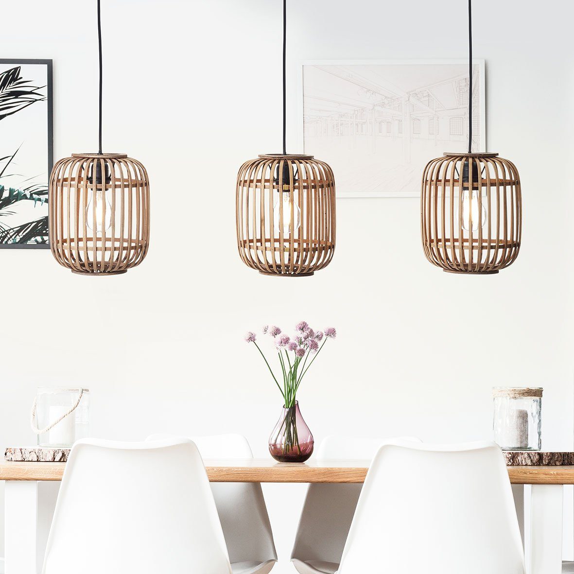 Brilliant Leuchten Hanglamp Woodrow Hanglamp, 3-vlammig (1 stuk)